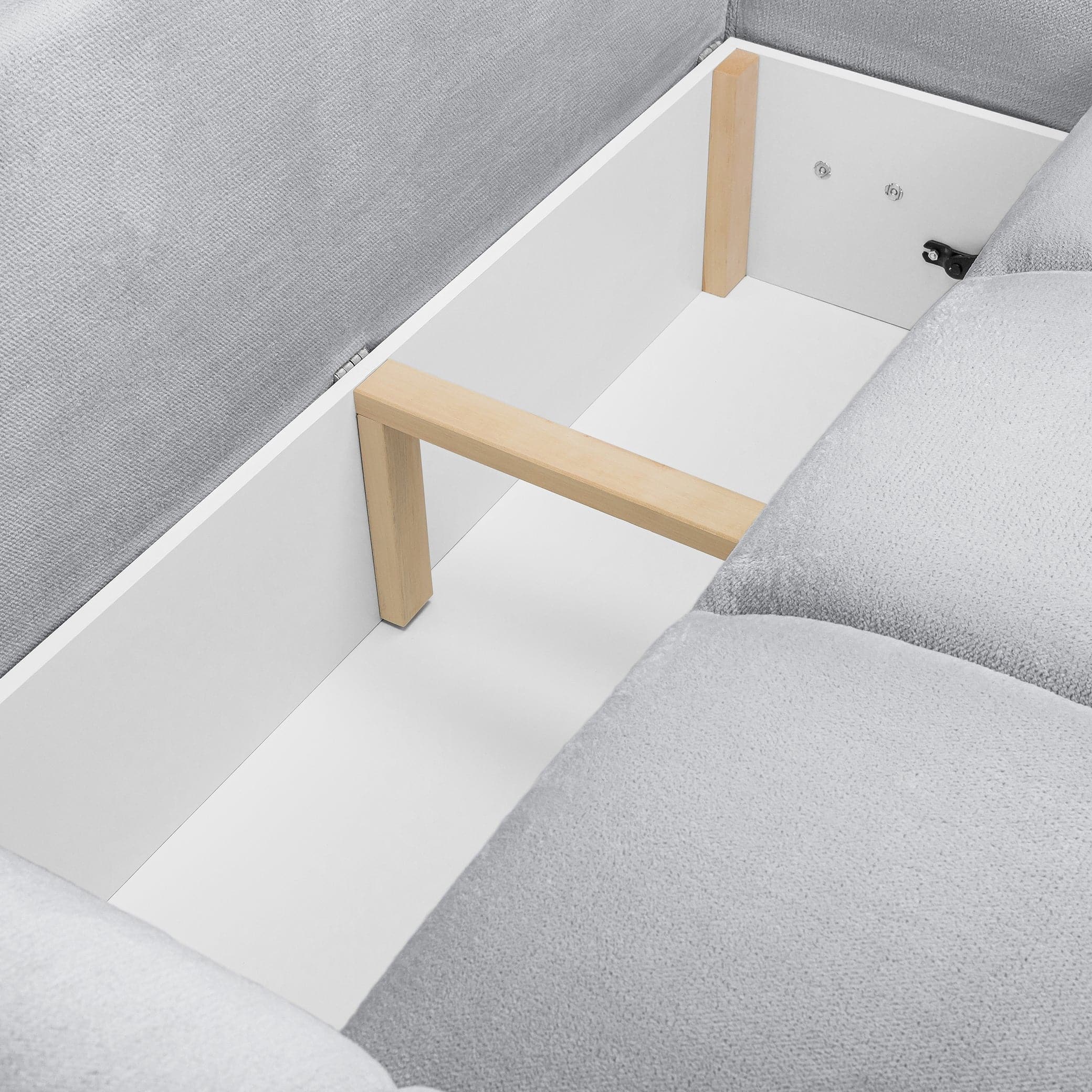 Devoke Sofabed Universal Corner Sofa in Grey with wooden legs (7021962231872)