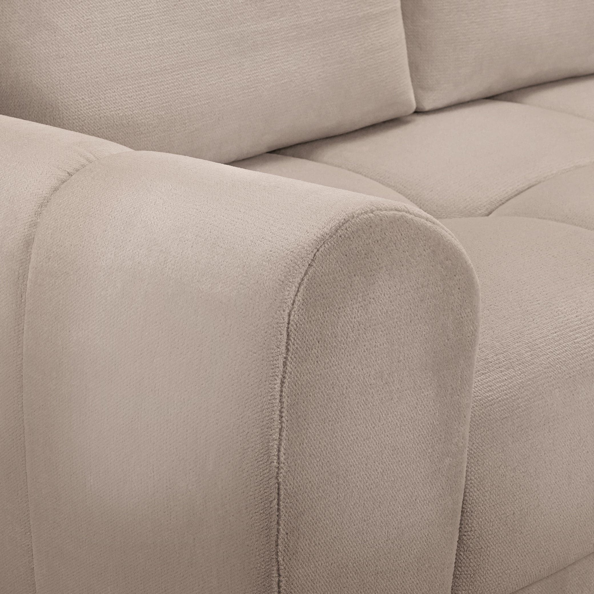 Devoke Sofabed Universal Corner Sofa in Mocha - armrest view (7021961674816)