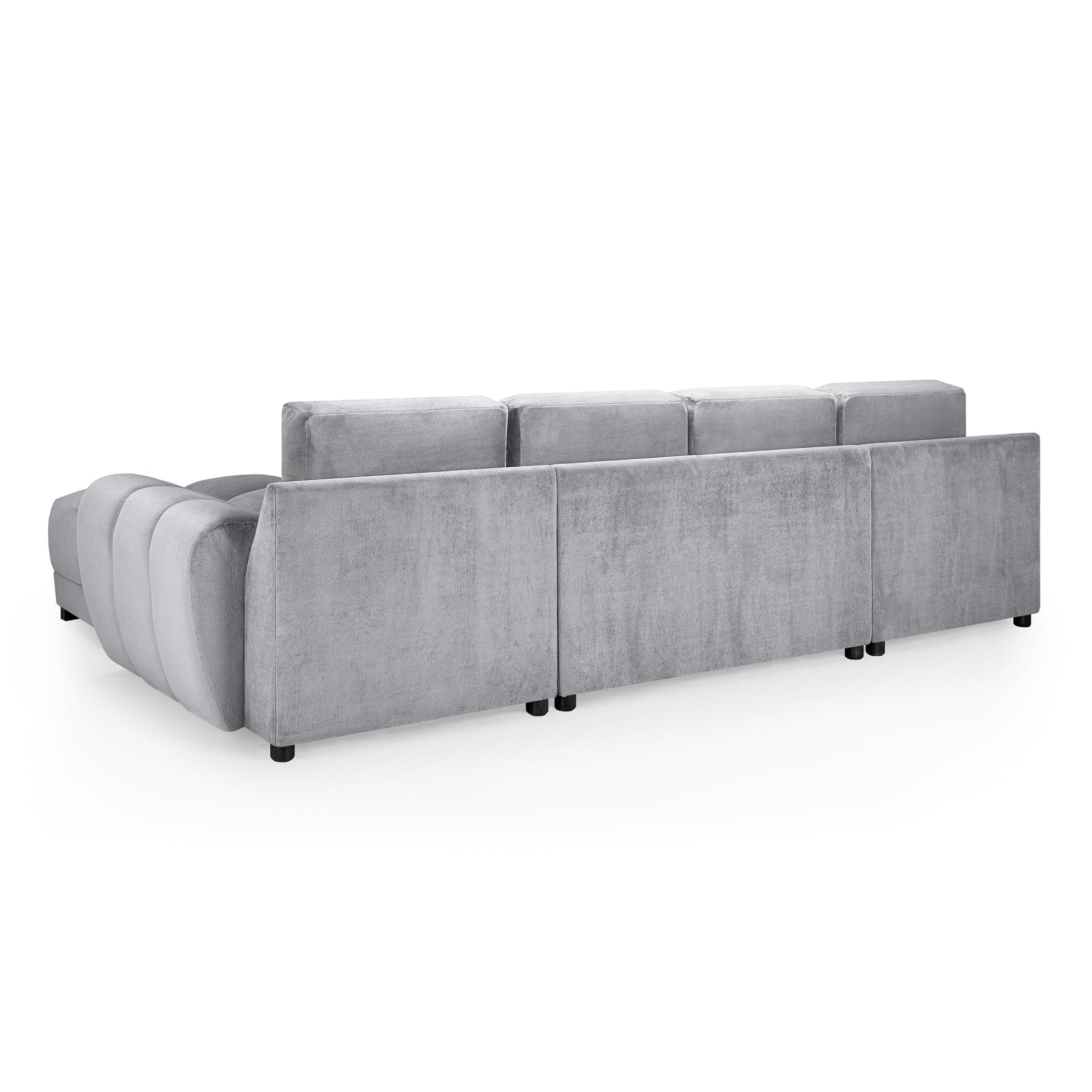 Devoke U Shape Corner Sofa in Grey - back view (7021959839808)