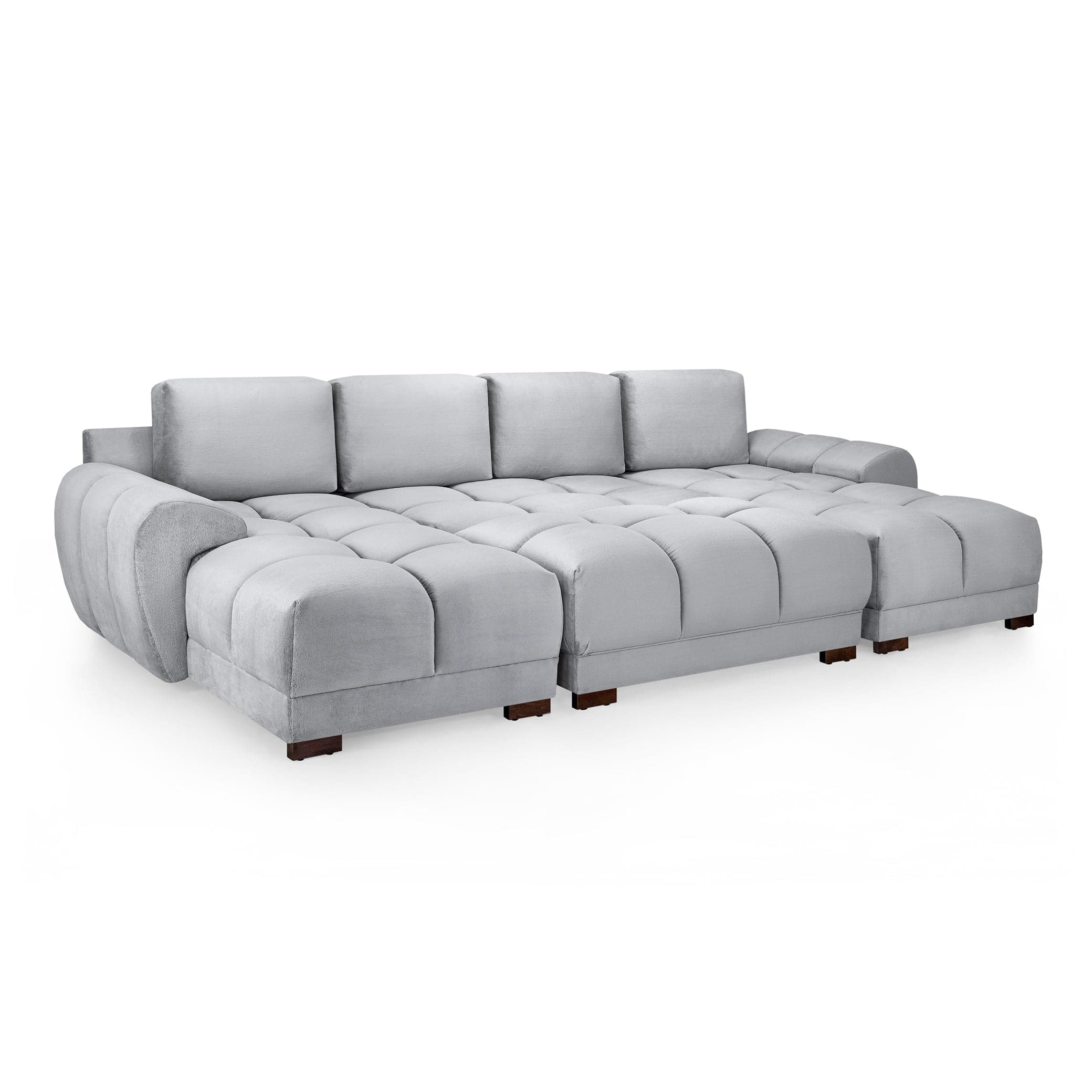 Devoke U Shape Corner Sofa in Grey - converts to a bed (7021959839808)