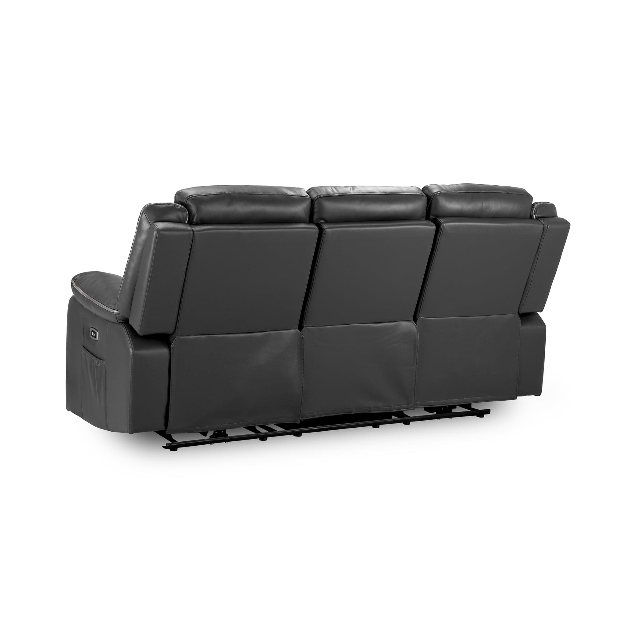 Dexter Electric Recliner Sofa Black 3 Seater - back view (7023520153664)
