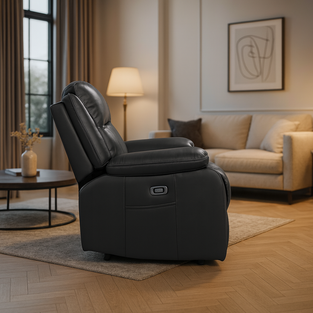 Dexter Electric Recliner Sofa Black Armchair (7023520546880)