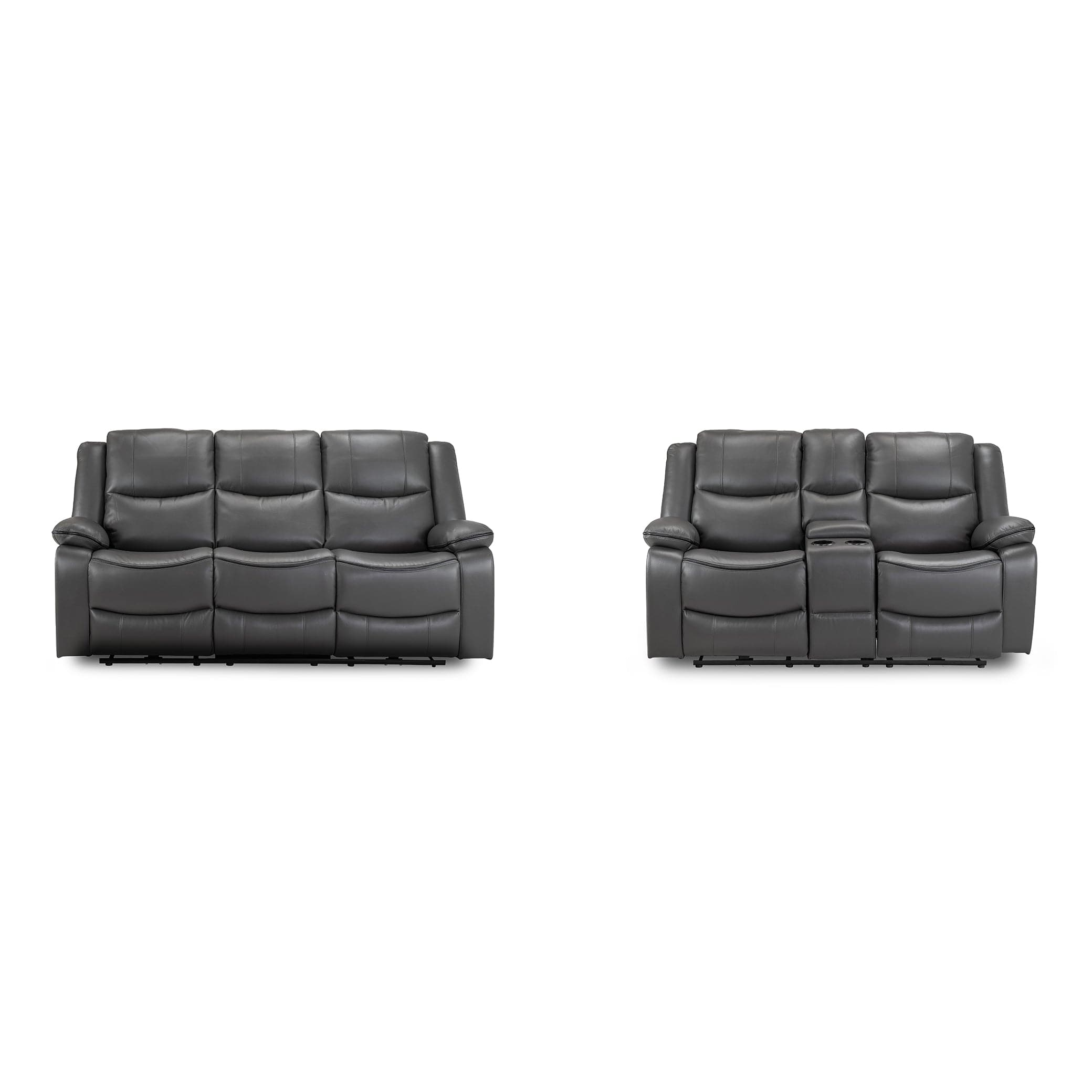 Dexter Electric Recliner Sofa Grey 3+2 Set - Front View (7023521923136)