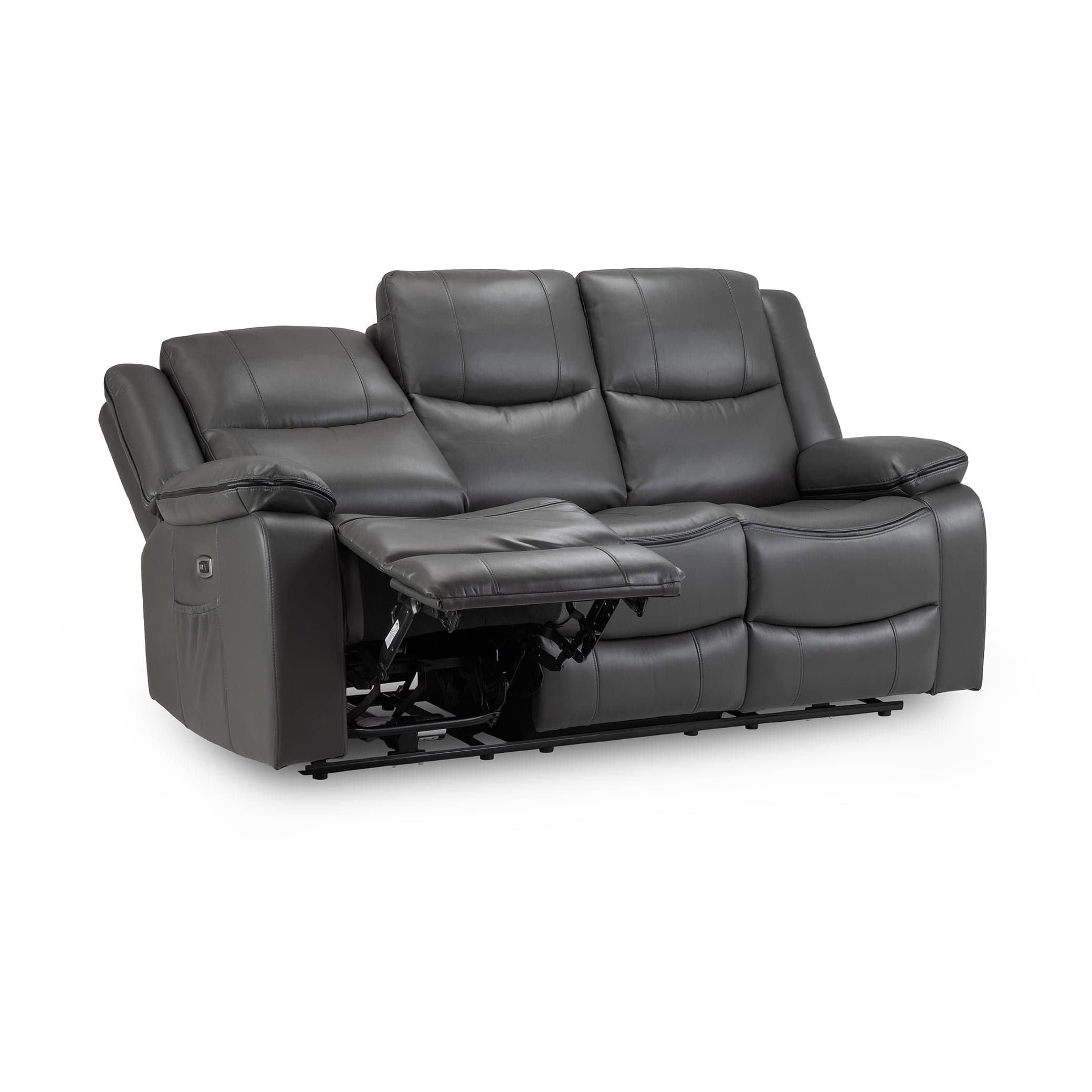 Dexter Electric Recliner Sofa Grey 3 Seater sofa single extended, demonstrating (7023523332160)