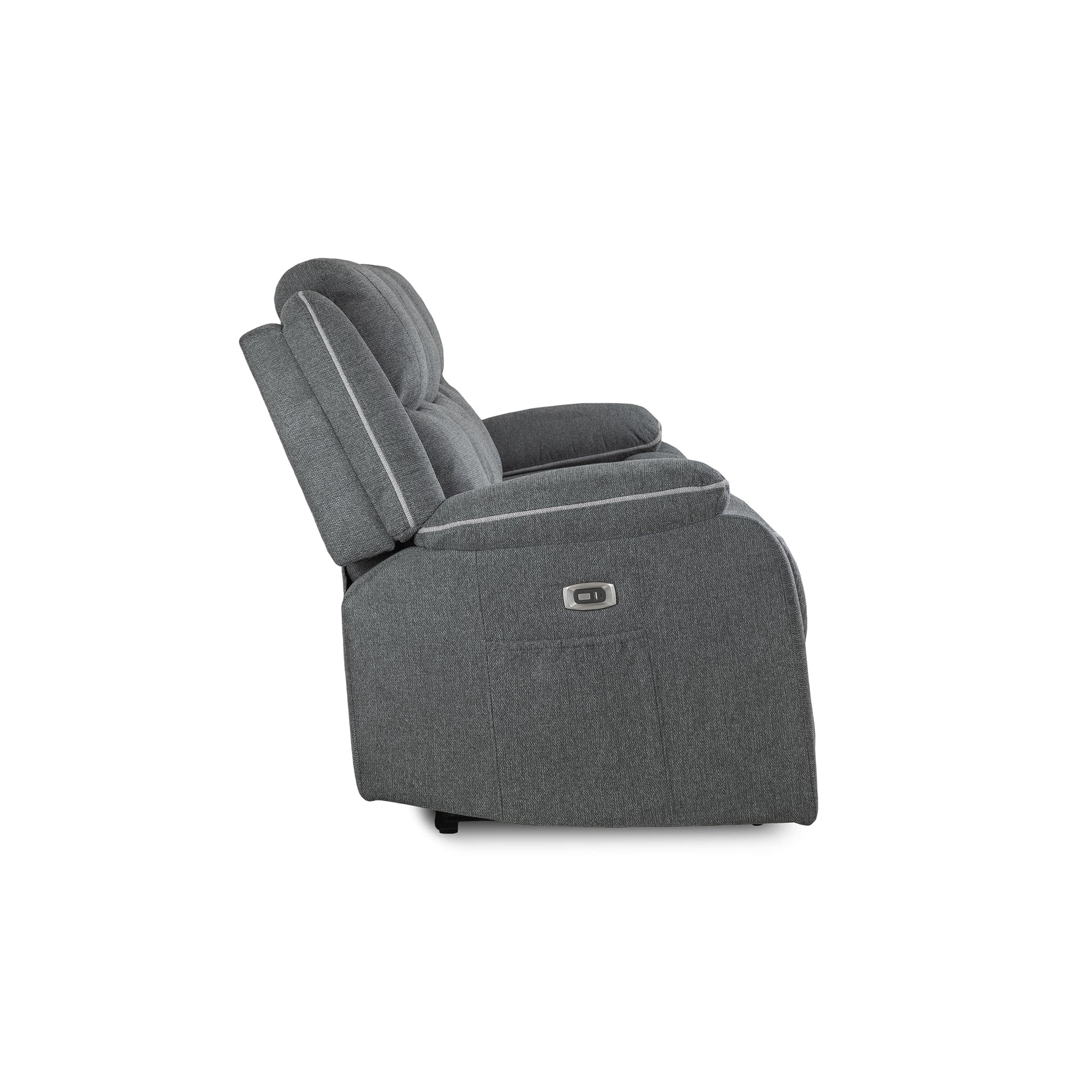 Dexter Electric Recliner Sofa Grey Fabric Armchair (7023535194176)
