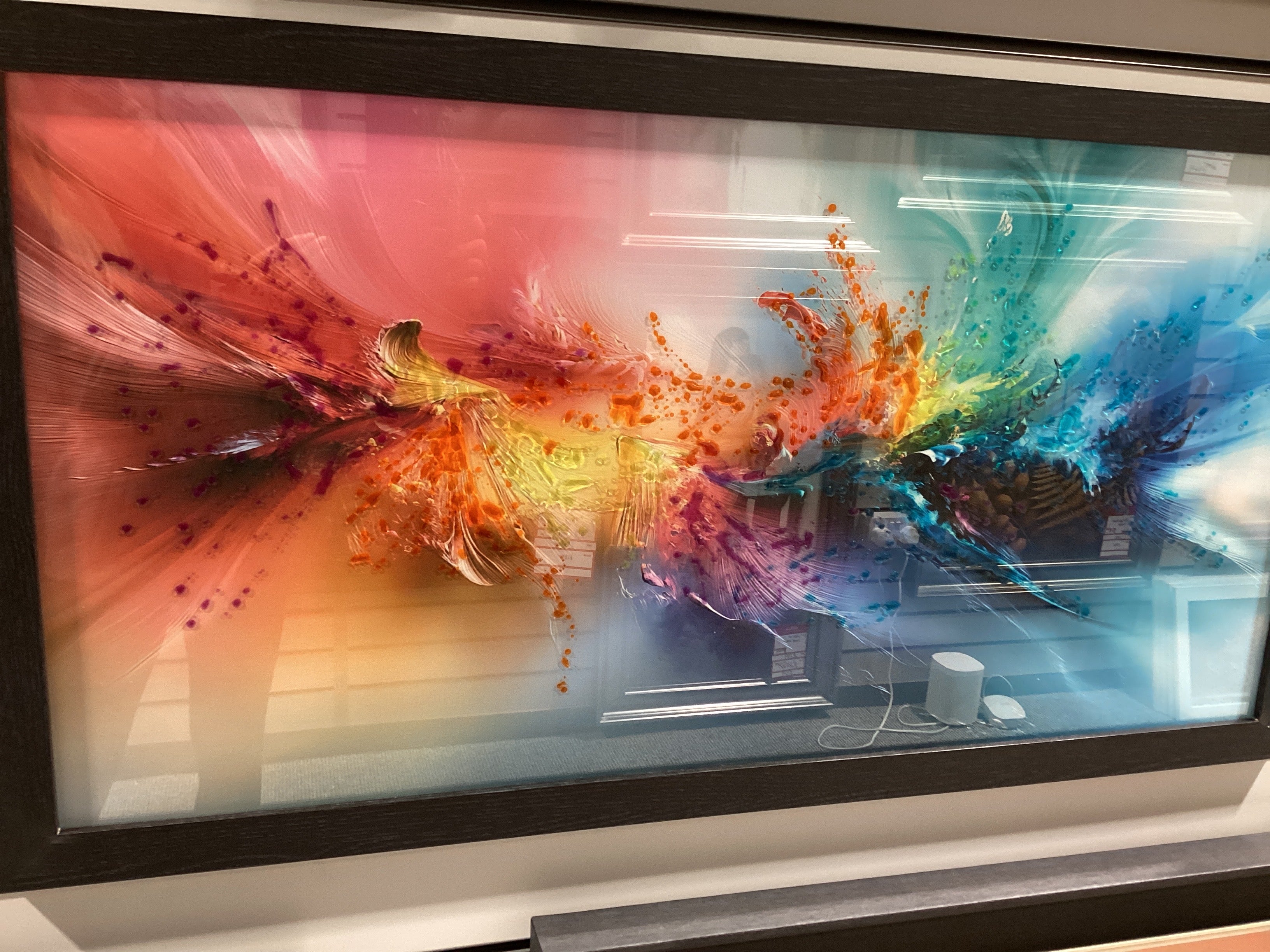 Colourful abstract large 100X50 AB653 FN39 BLACK LA - AMC Furniture