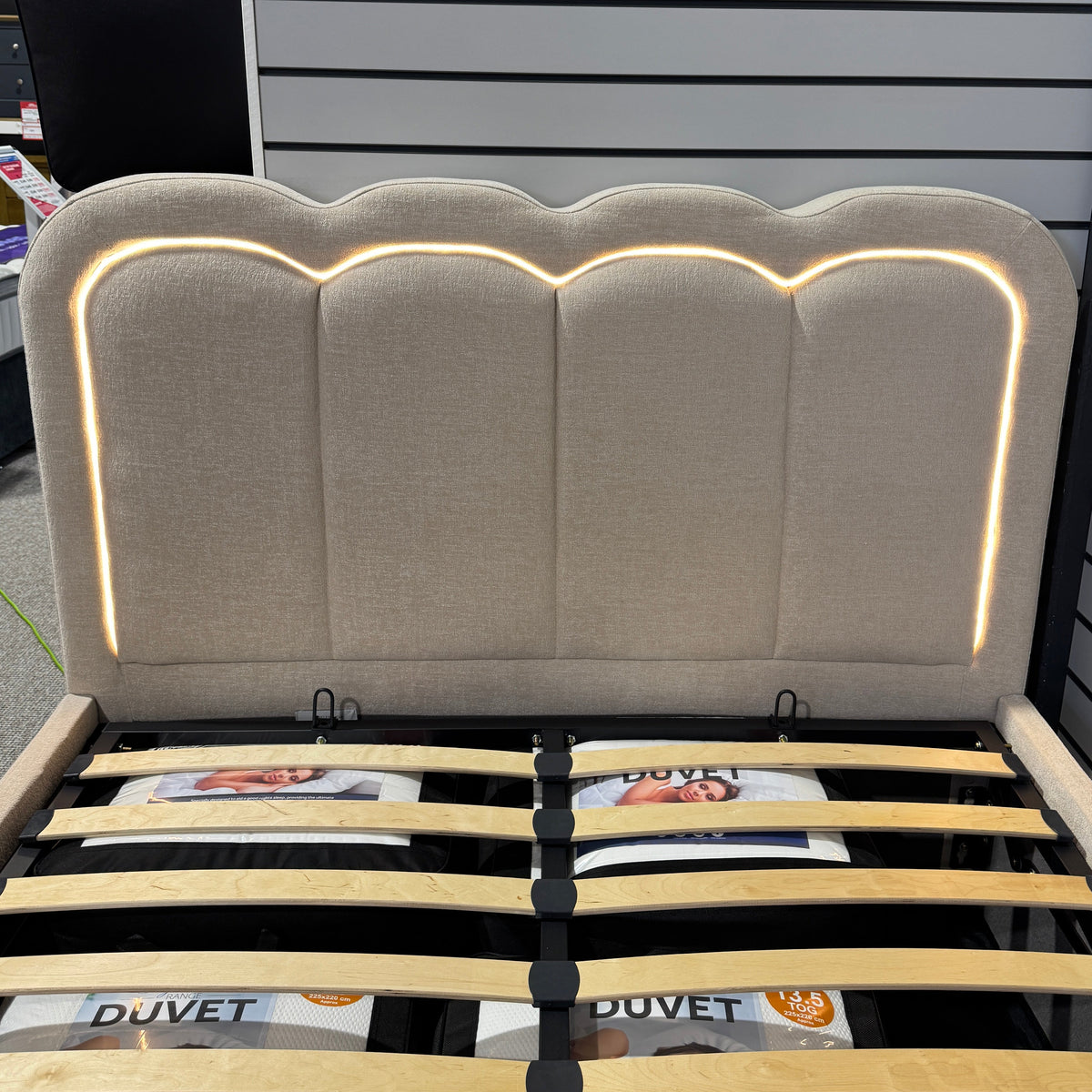Milan Double Ottoman Bed with LED Headboard B Womack