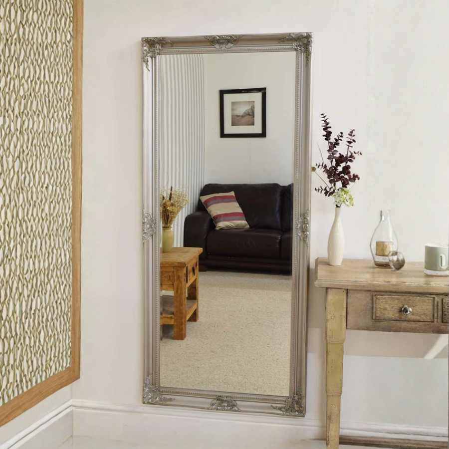 Kingsbury Silver Detailed Dress Mirror 165 x 76 CM (15010562244986)