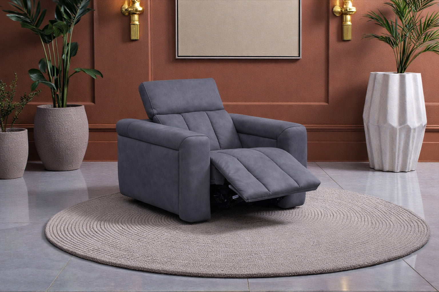 Ellen Electric Reclining Armchair in Grey