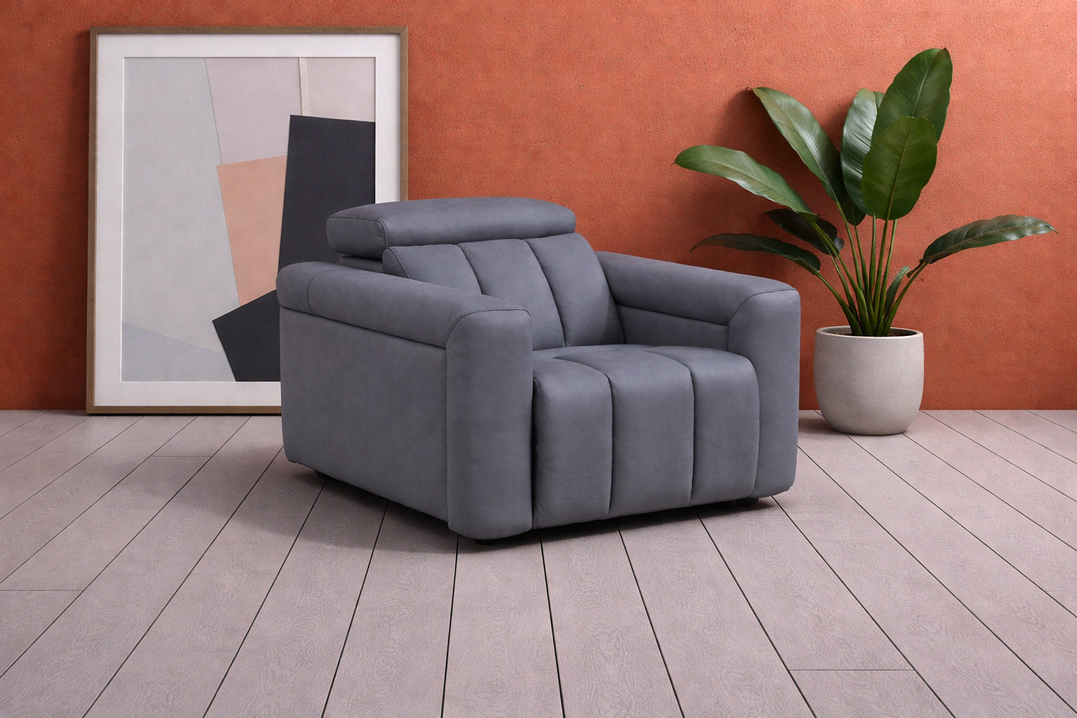 Ellen Electric Reclining Armchair in Grey 2
