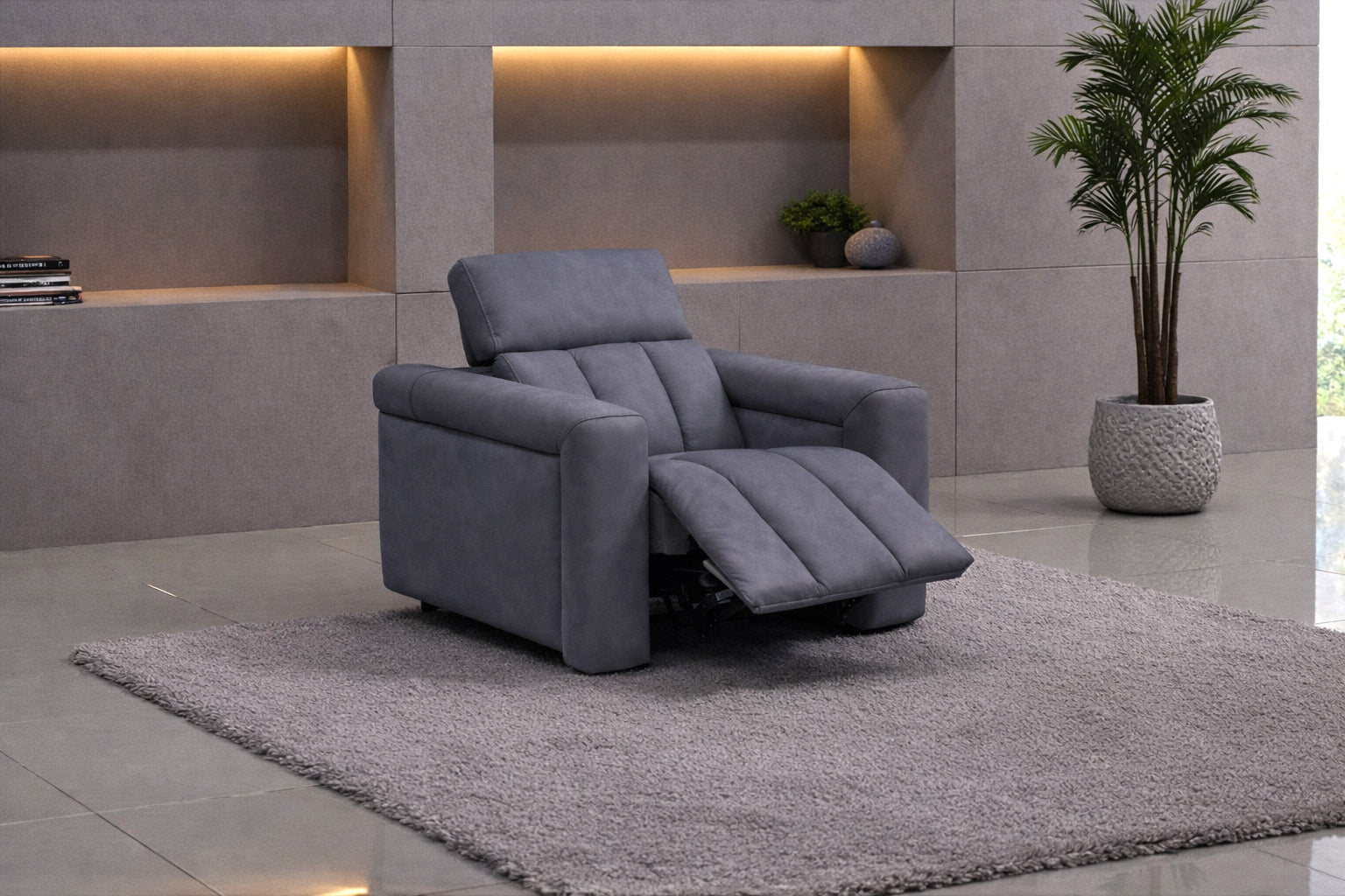 Ellen Electric Reclining Armchair in Grey 3