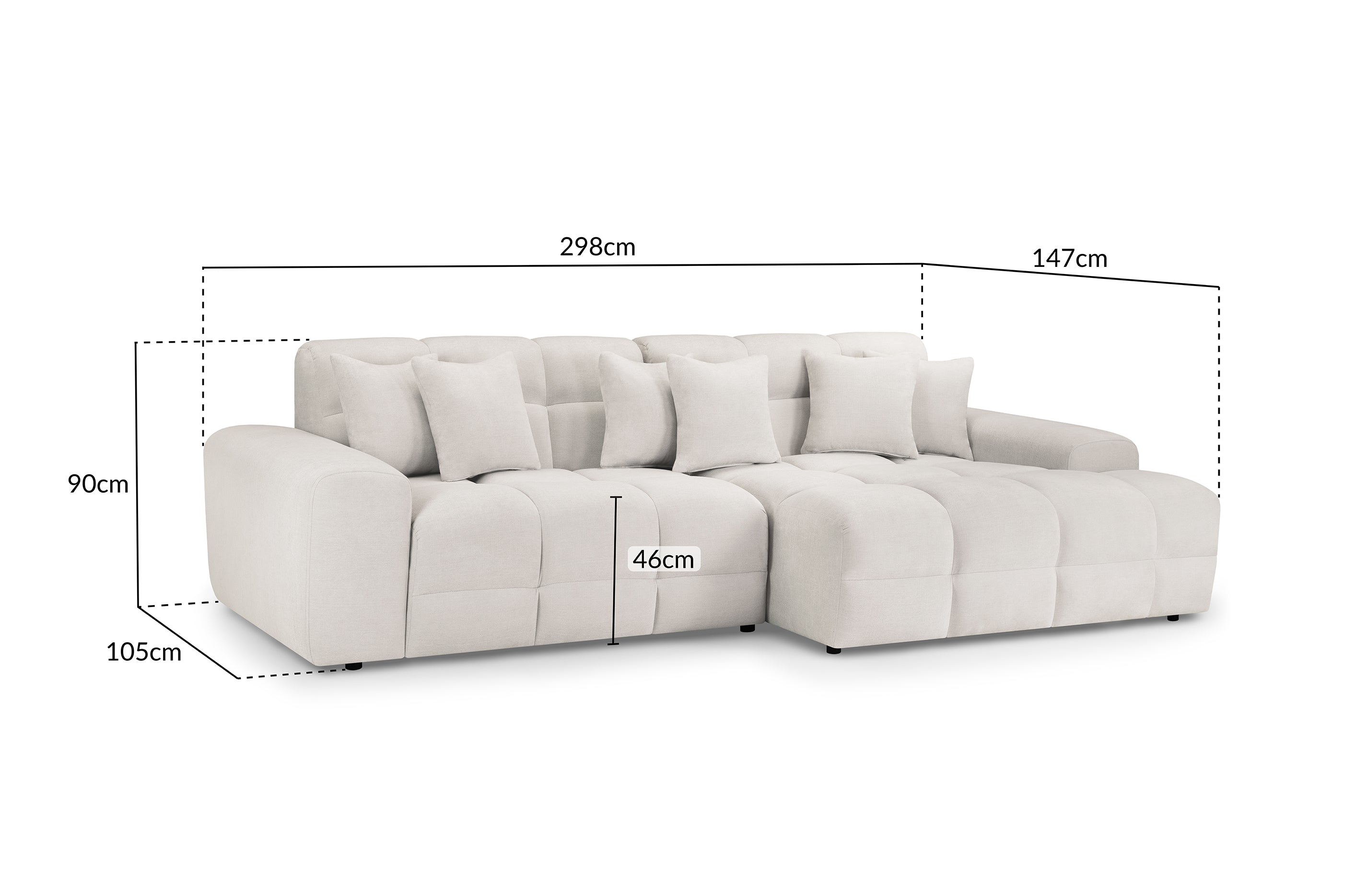Eve Corner Sofa Neutral Right Hand Facing