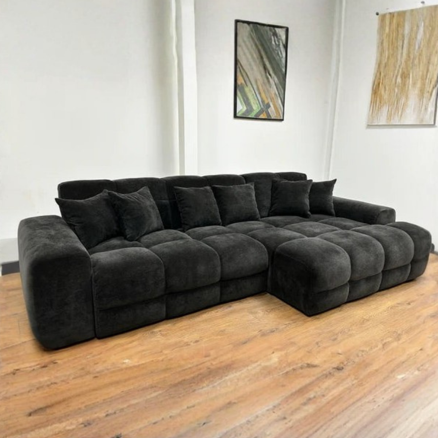 Eve Corner Sofa Charcoal Grey - AMC Furniture