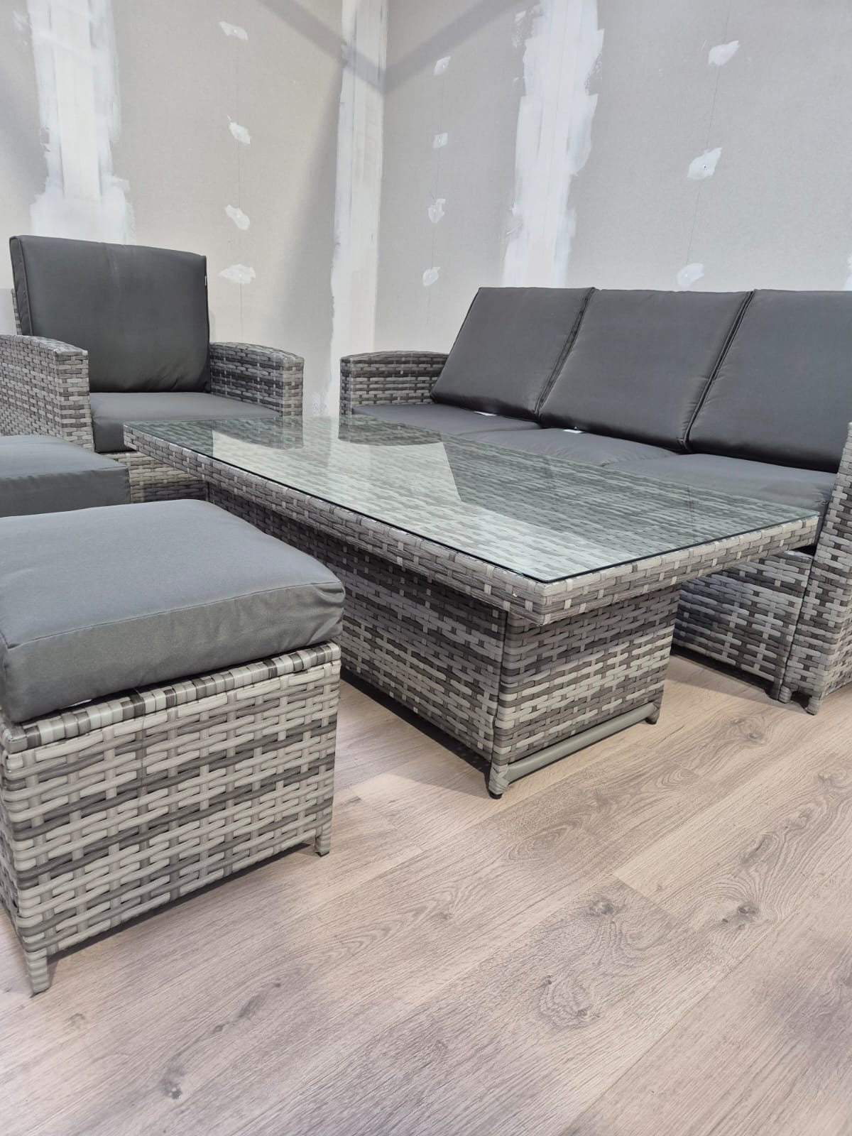 Rhodes Sofa Set in Grey - Clearance Rattan Republic
