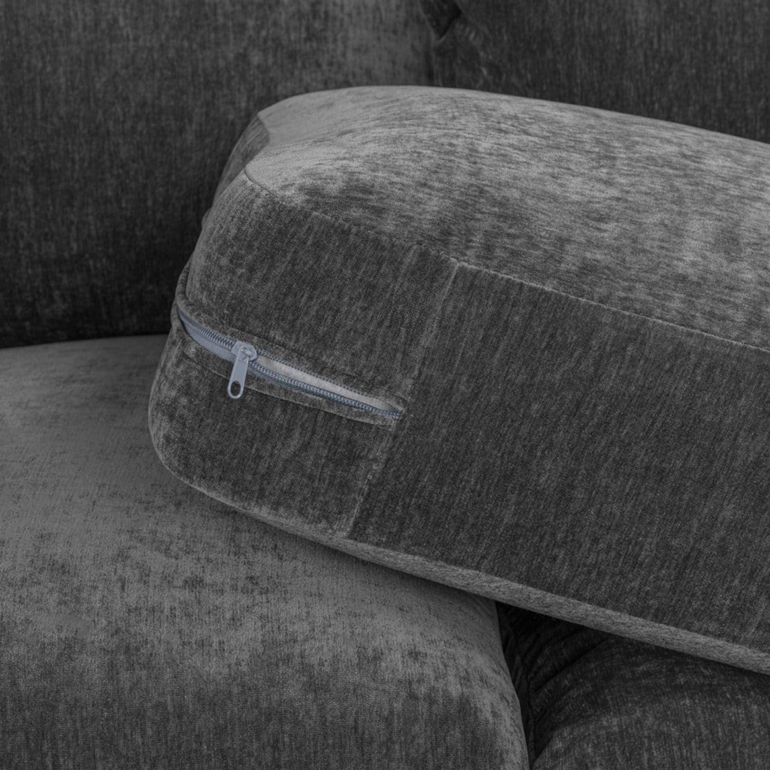 Finn Sofa Grey Large Corner - foam view (7022943338560)