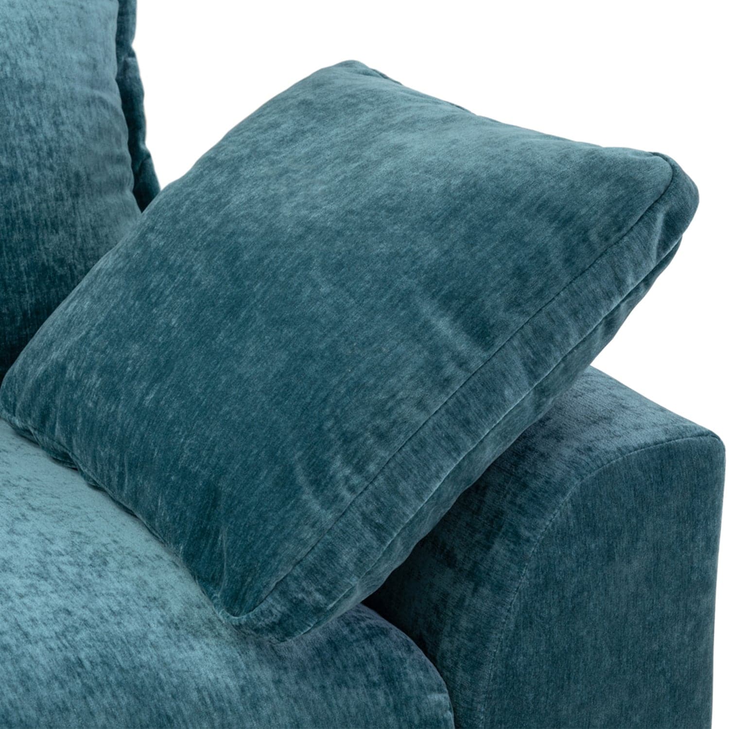 Finn Sofa Teal Large Corner - cushion view (7022940192832)
