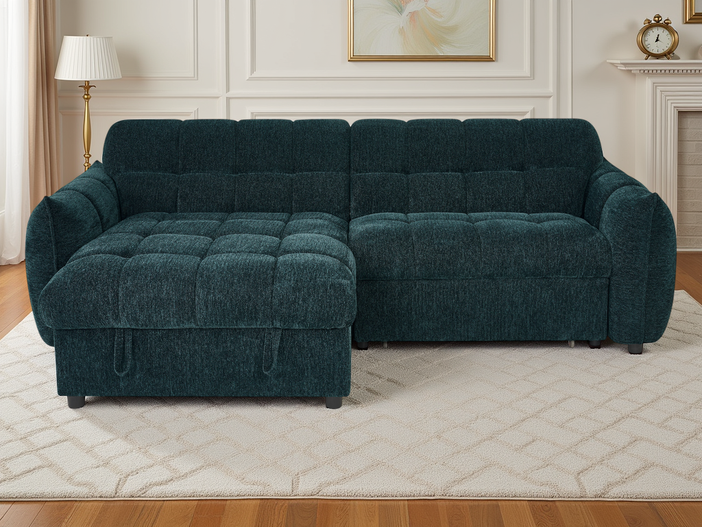 Archie Sofabed Teal Universal Corner - AMC Furniture