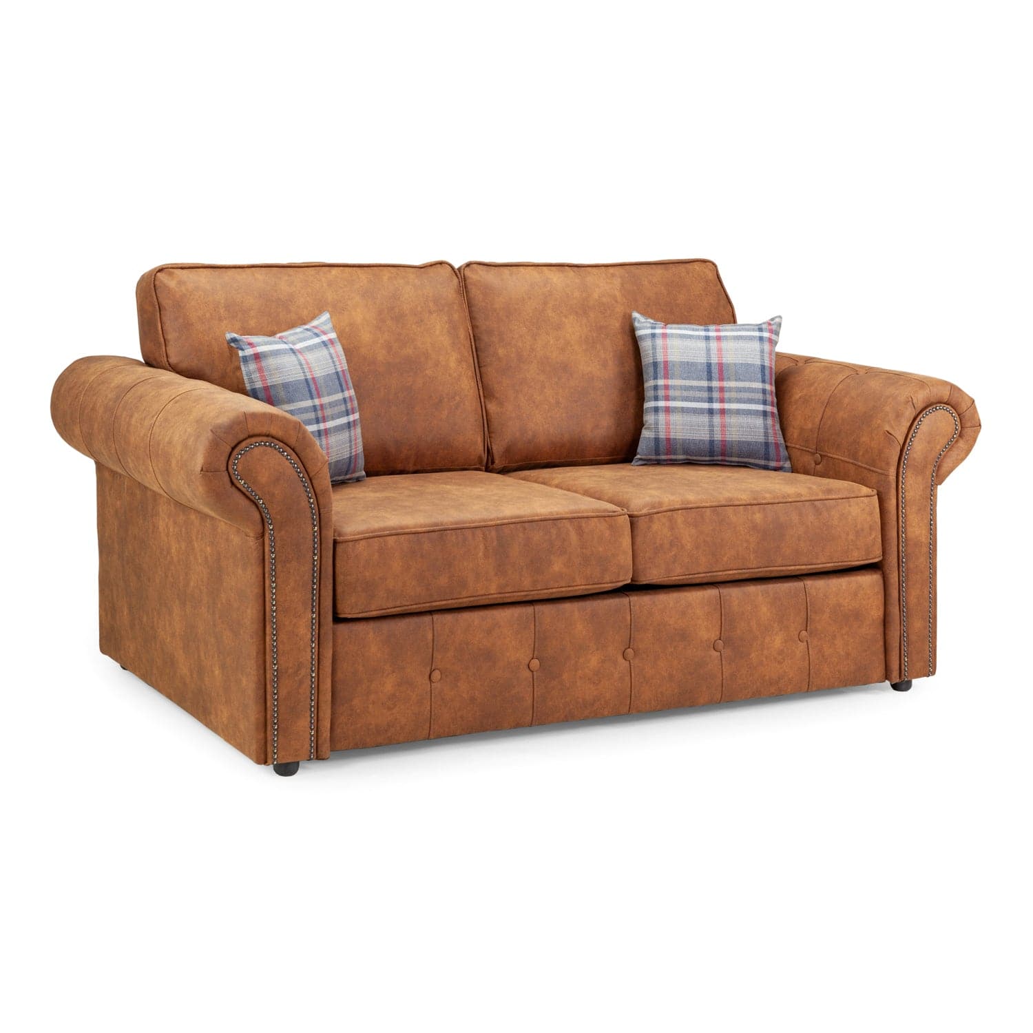 Front view of the Atlanta Sofabed Tan 2 Seater (7025816207424)