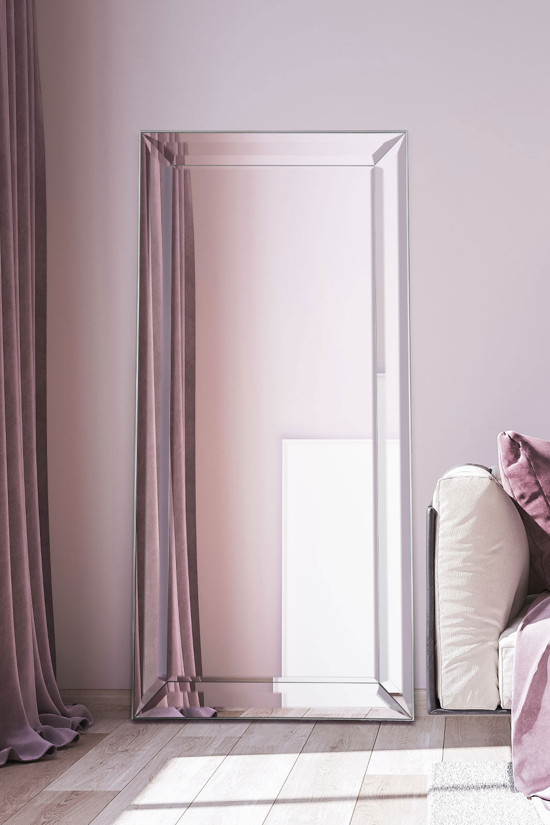 Sheringham All Glass Modern Leaner Mirror 165 x 78 CM (15010542715258)