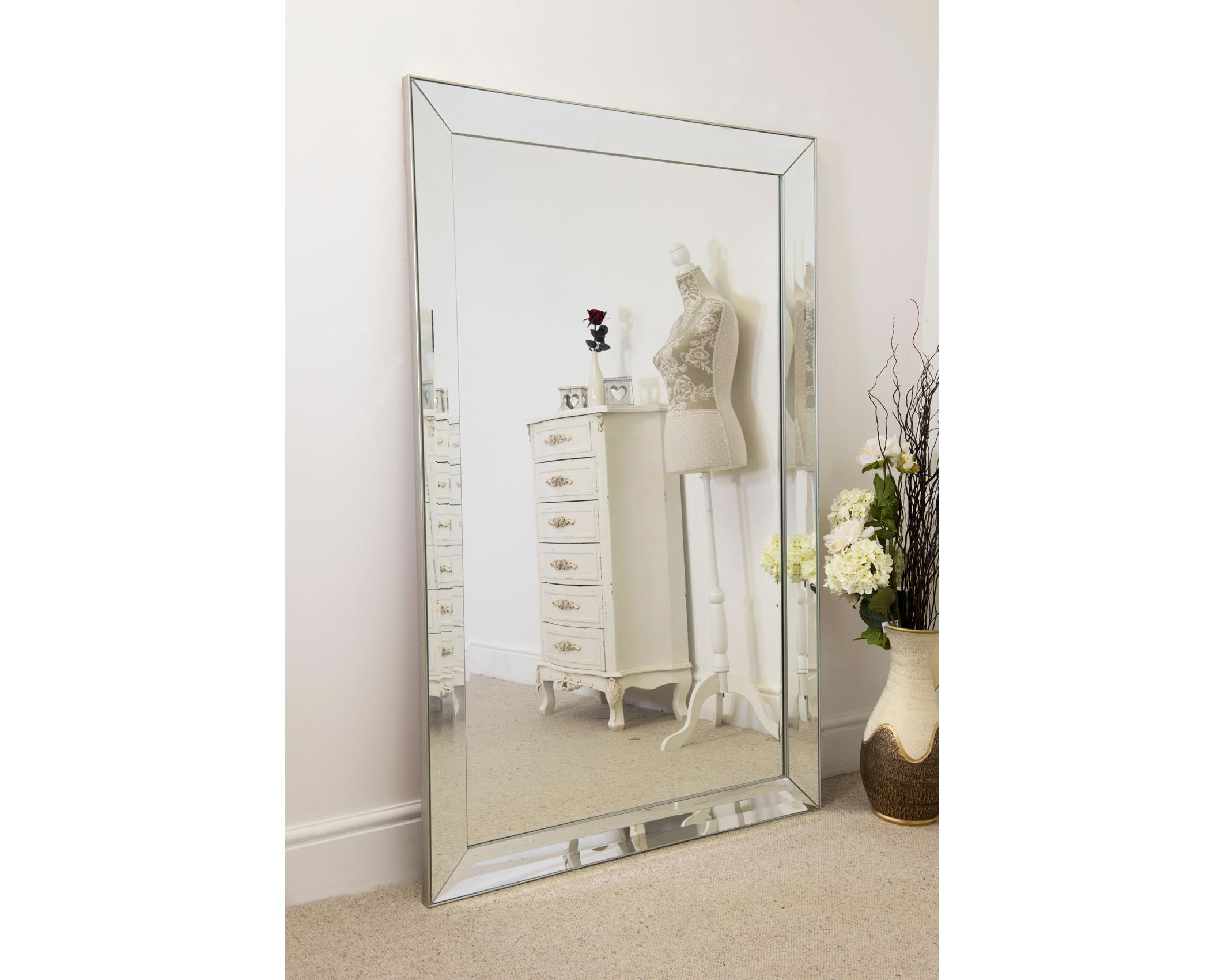 Sheringham All Glass Modern Full Length Leaner Mirror 172 x 111 CM (15010542748026)