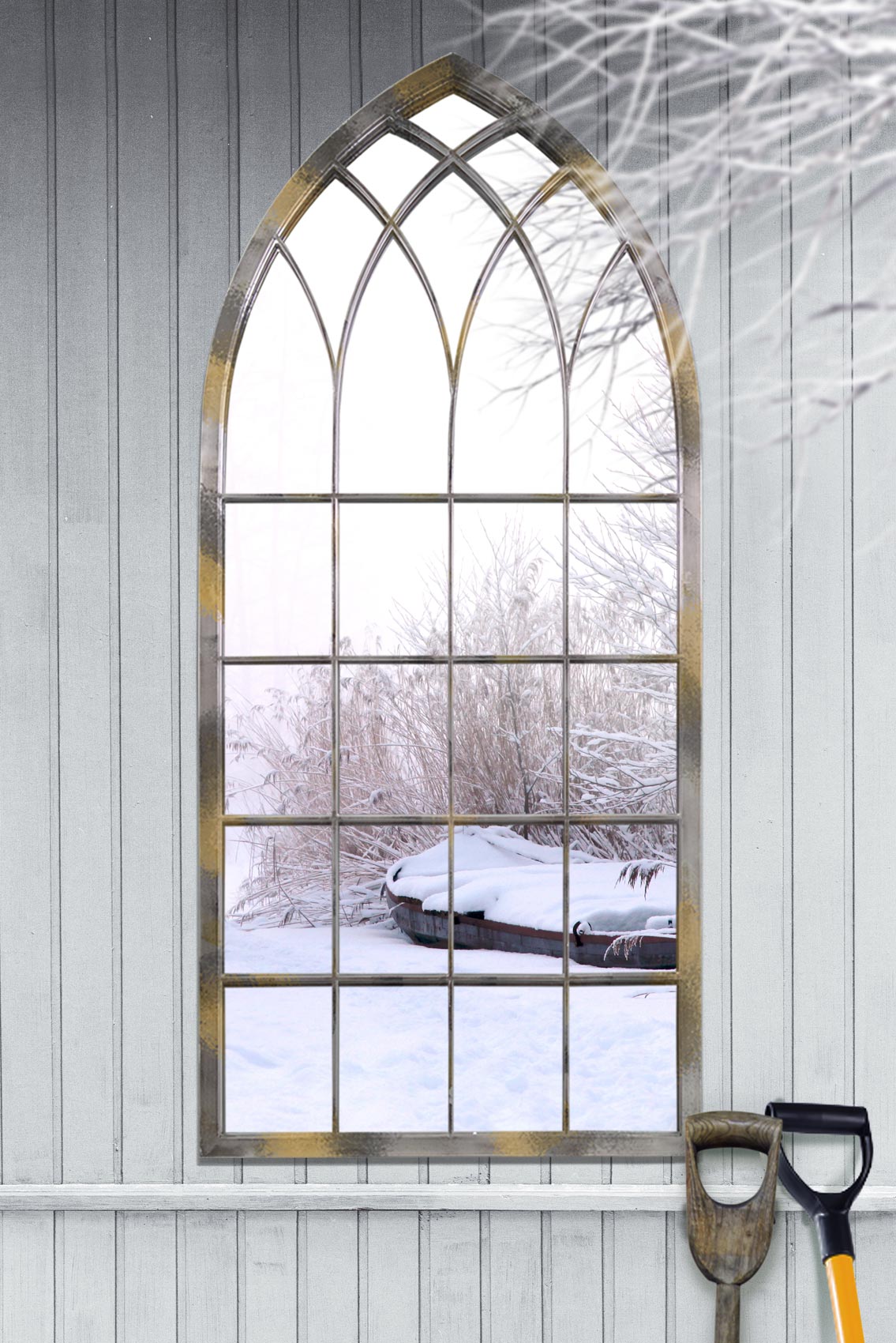 Somerley Rustic Arch Large Garden Mirror 161 x 72 CM (15010543403386)