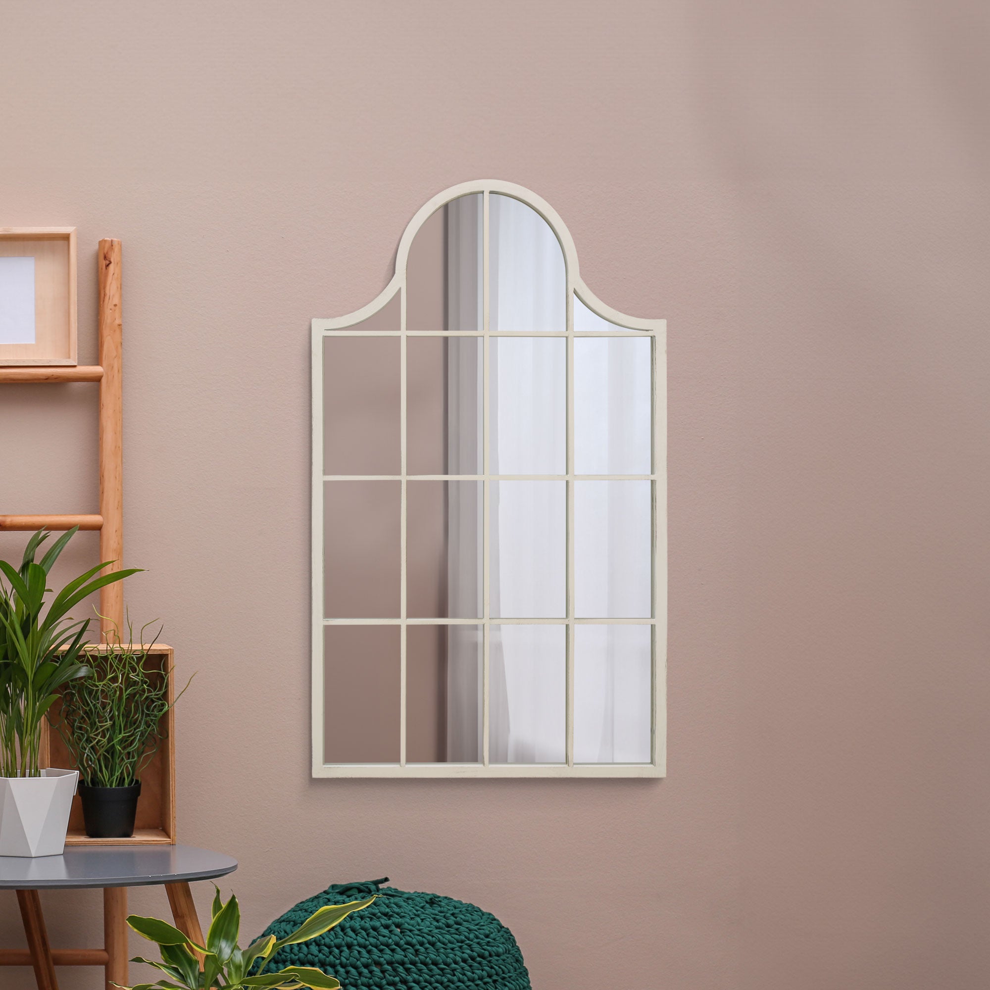 The Arcus - White Metal Framed Arched Wall Mirror 41" X 24" (104CM X 62CM) (15010547597690)