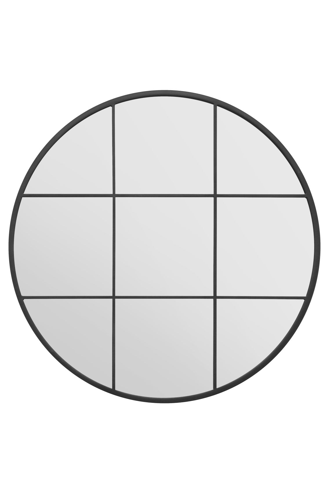 The Circulus - Black Metal Framed Round Window Wall Mirror 39" X 39" (100x100CM) (15010547827066)