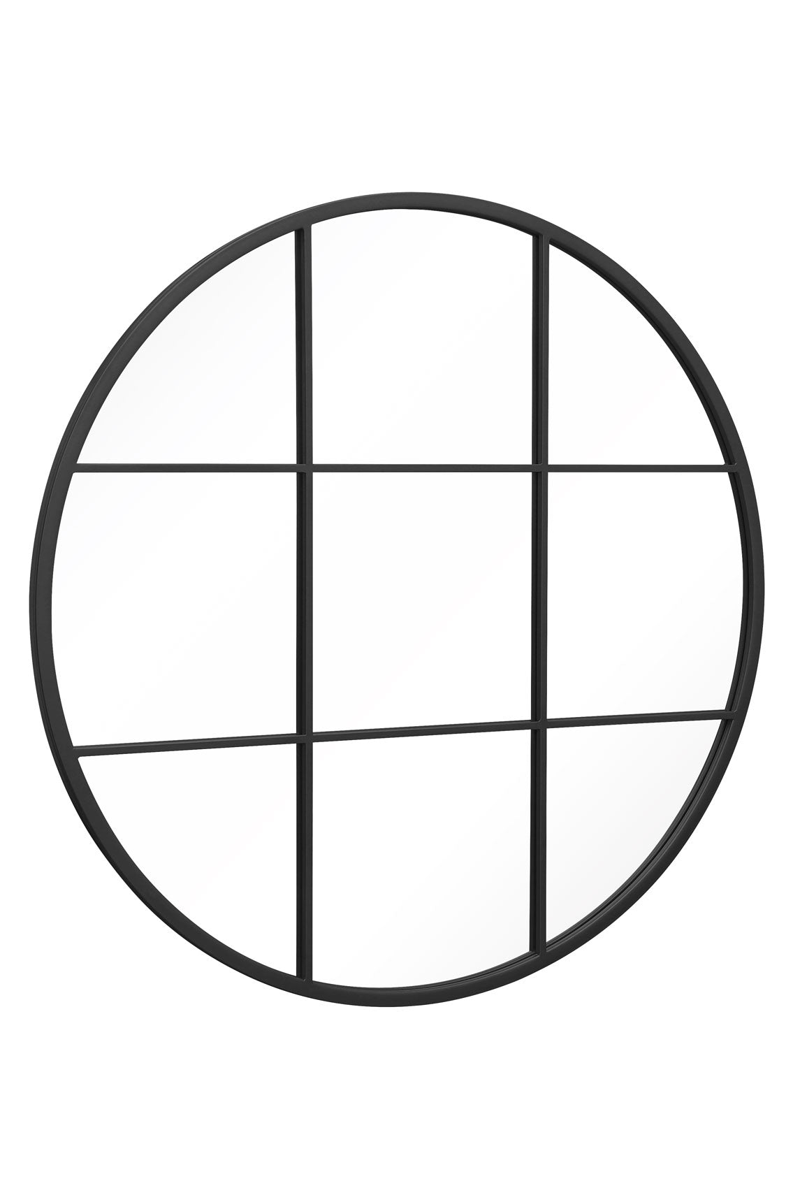 The Circulus - Black Metal Framed Round Window Wall Mirror 39" X 39" (100x100CM) (15010547827066)