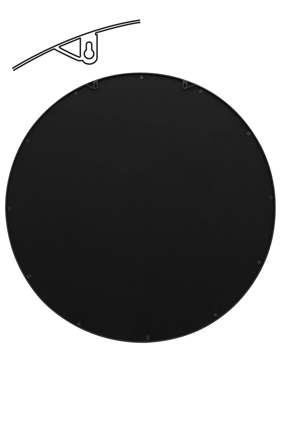 The Circulus - Black Metal Framed Round Window Wall Mirror 39" X 39" (100x100CM) (15010547827066)