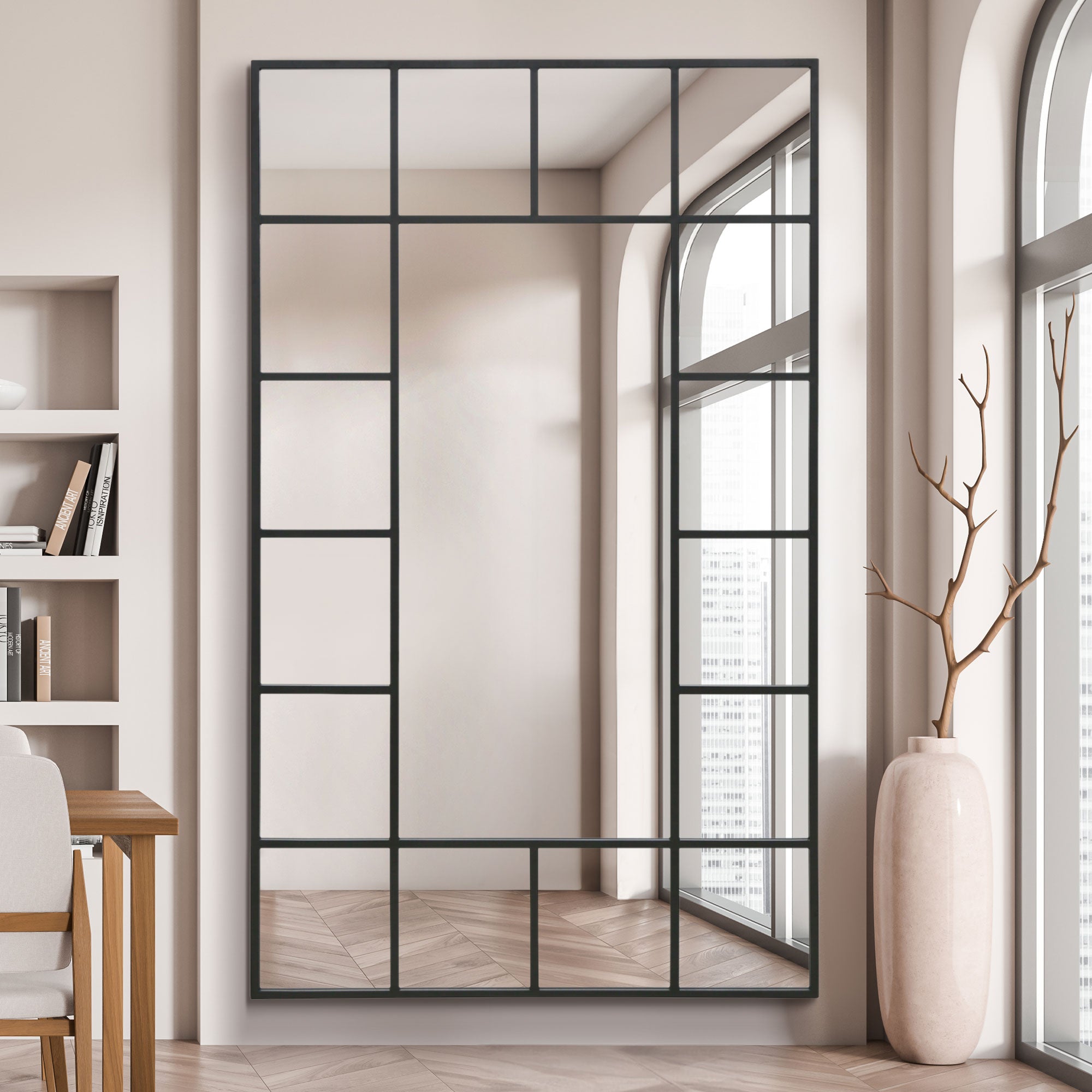 The Fenestra - Black Modern Wall and Leaner Mirror 79" X 47" (200 x 120CM) (15010552512890)