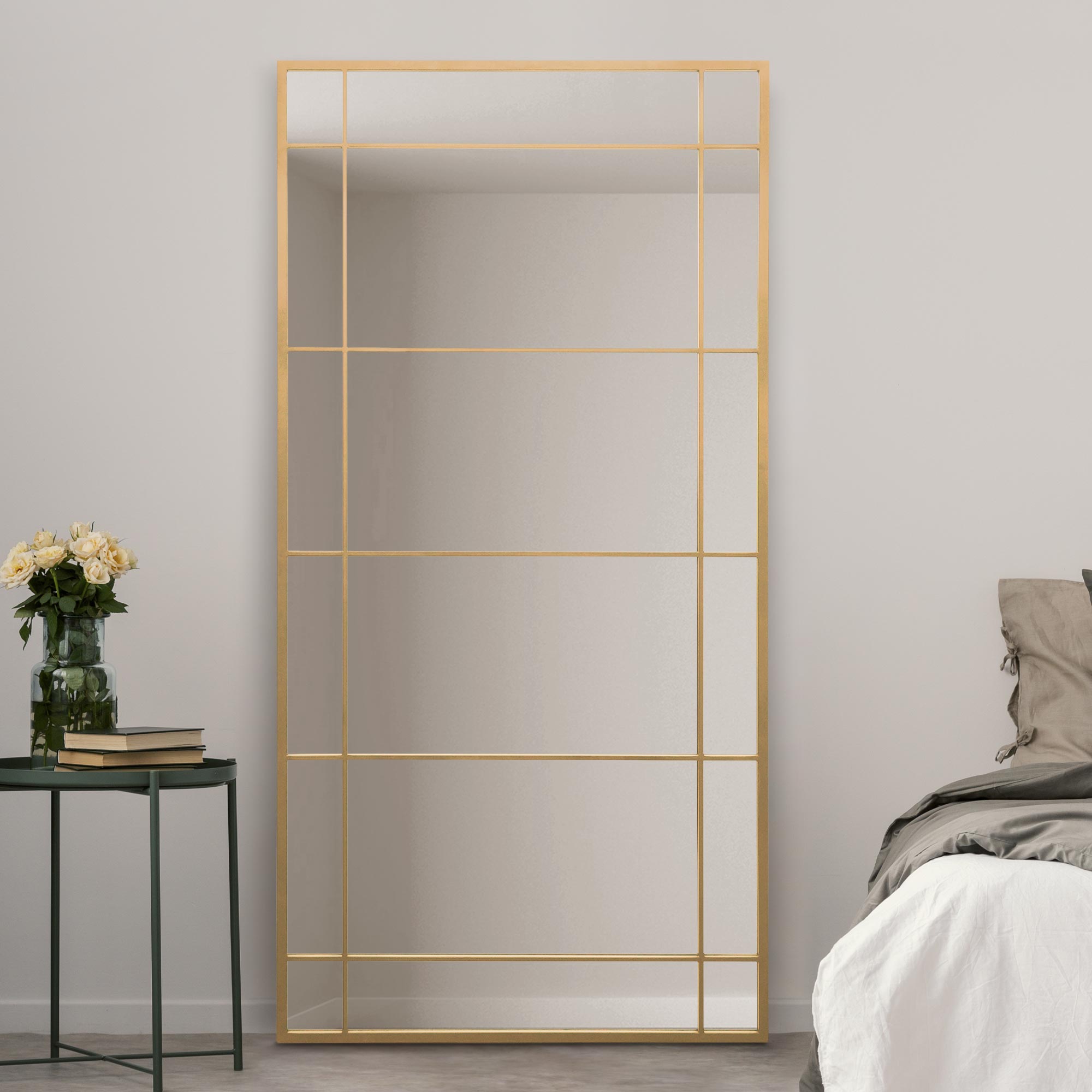The Tabula - New Gold Metal Framed Window Wall or Leaner Mirror 71" X 35" (180CM X 90CM) (15010555363706)