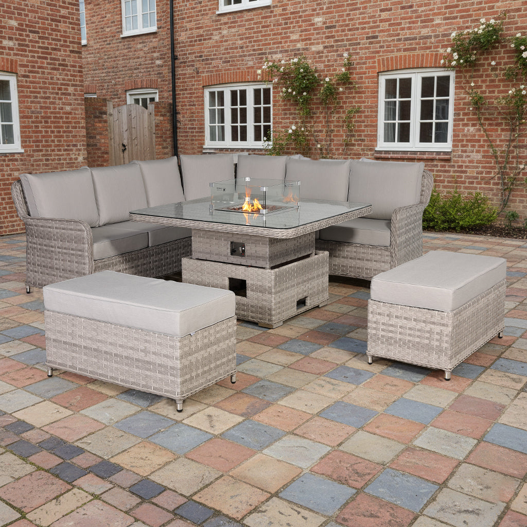 Palermo Equal Corner with Firepit - AMC Furniture