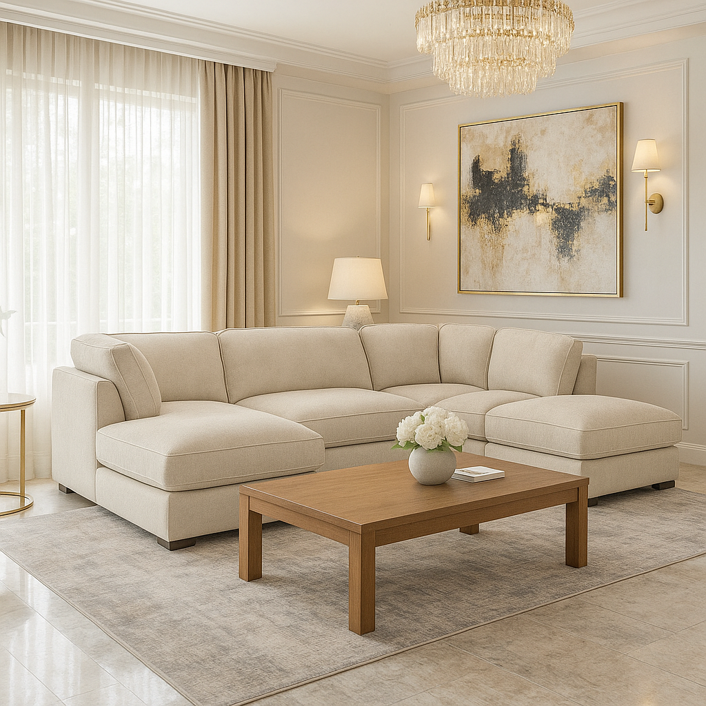 Greenwich Sofa Beige U Shape Corner (7023831253056)