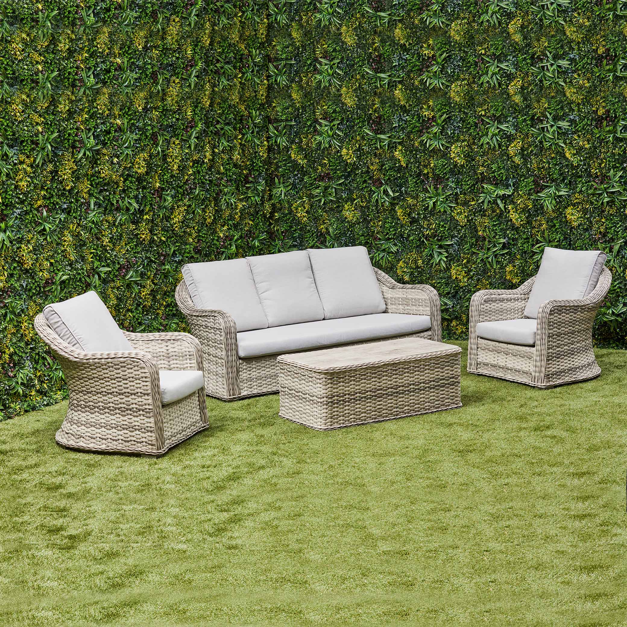 Grey Isla Rattan garden lounge furniture –front view (14929979736442)