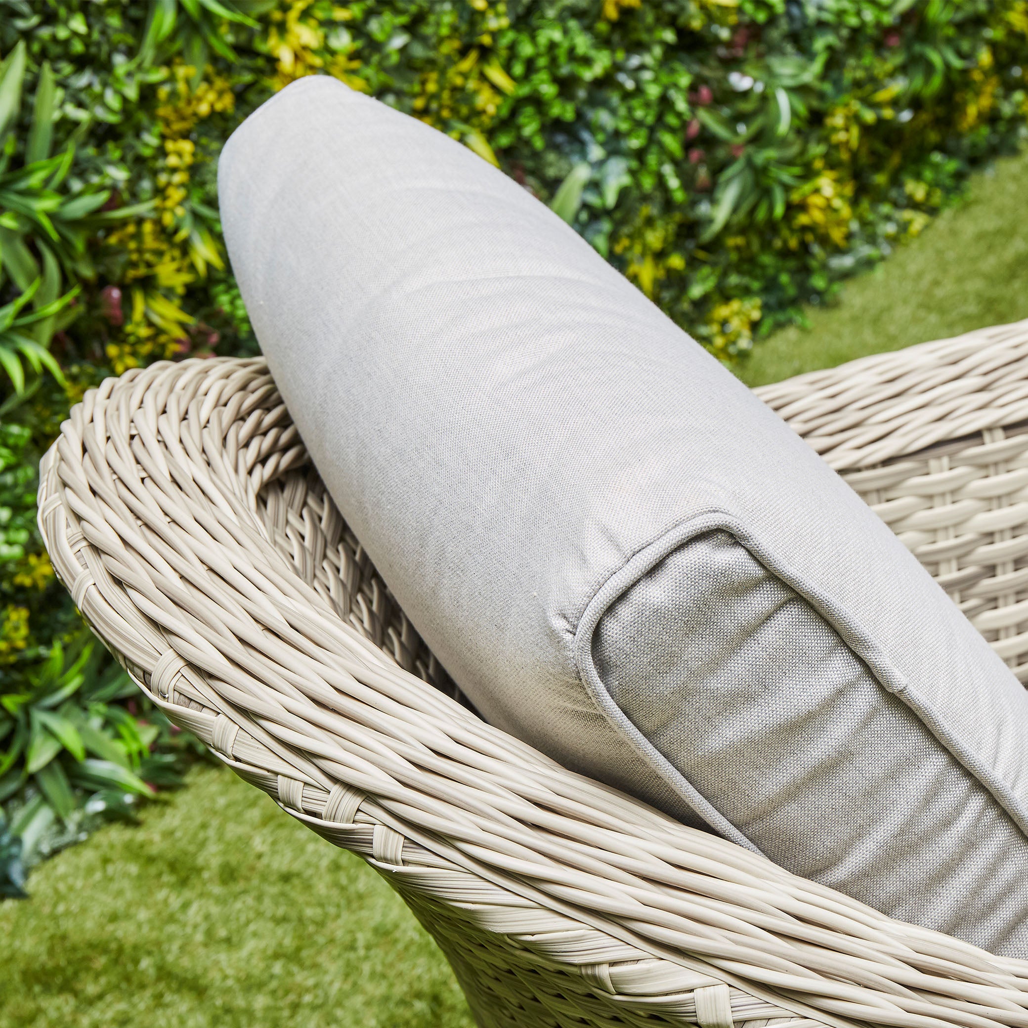 Grey Isla Rattan lounge set cushion - Left view (14929979736442)