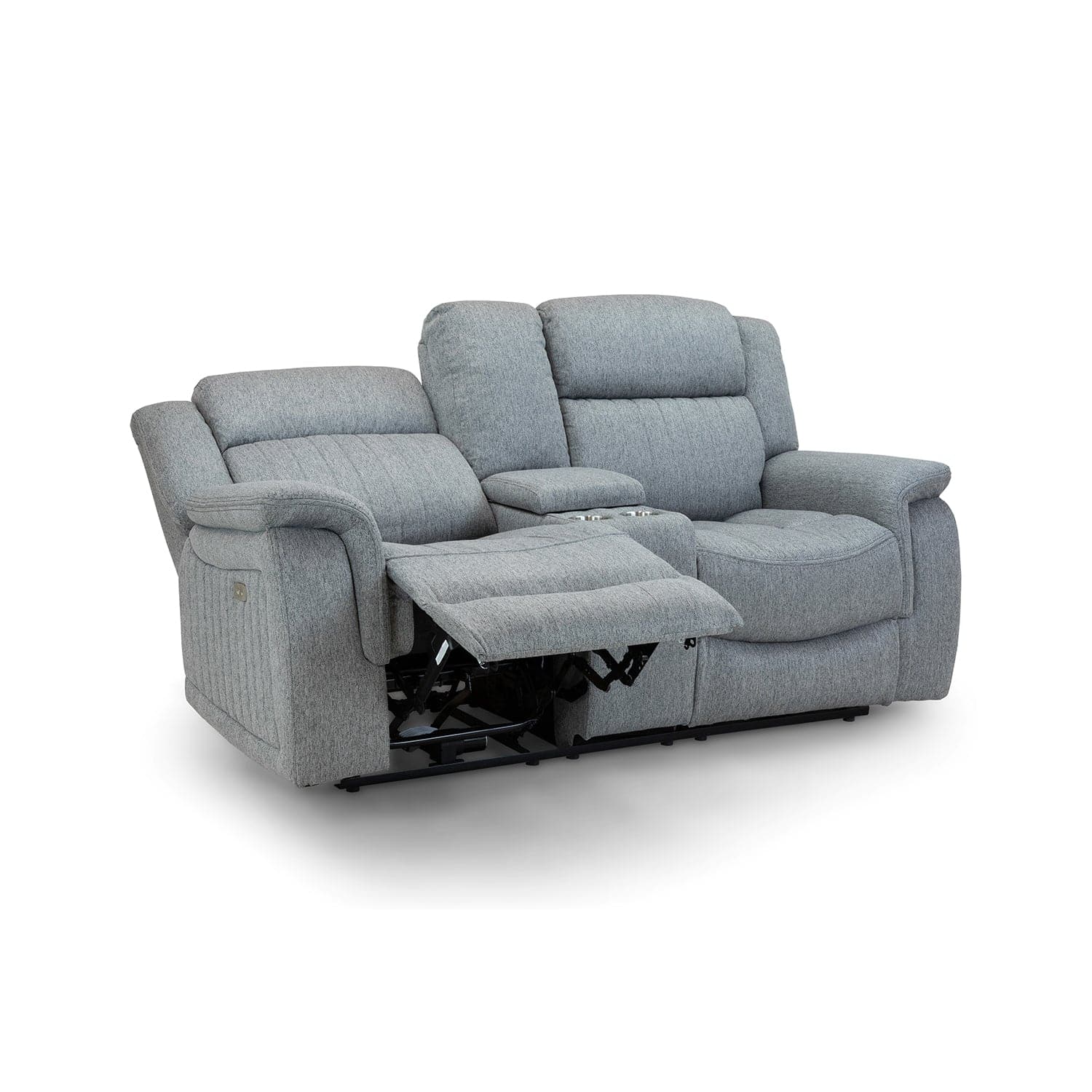 Hamlet 2 Seater Recliner Sofa in Grey - open recliner view (7023948791872)