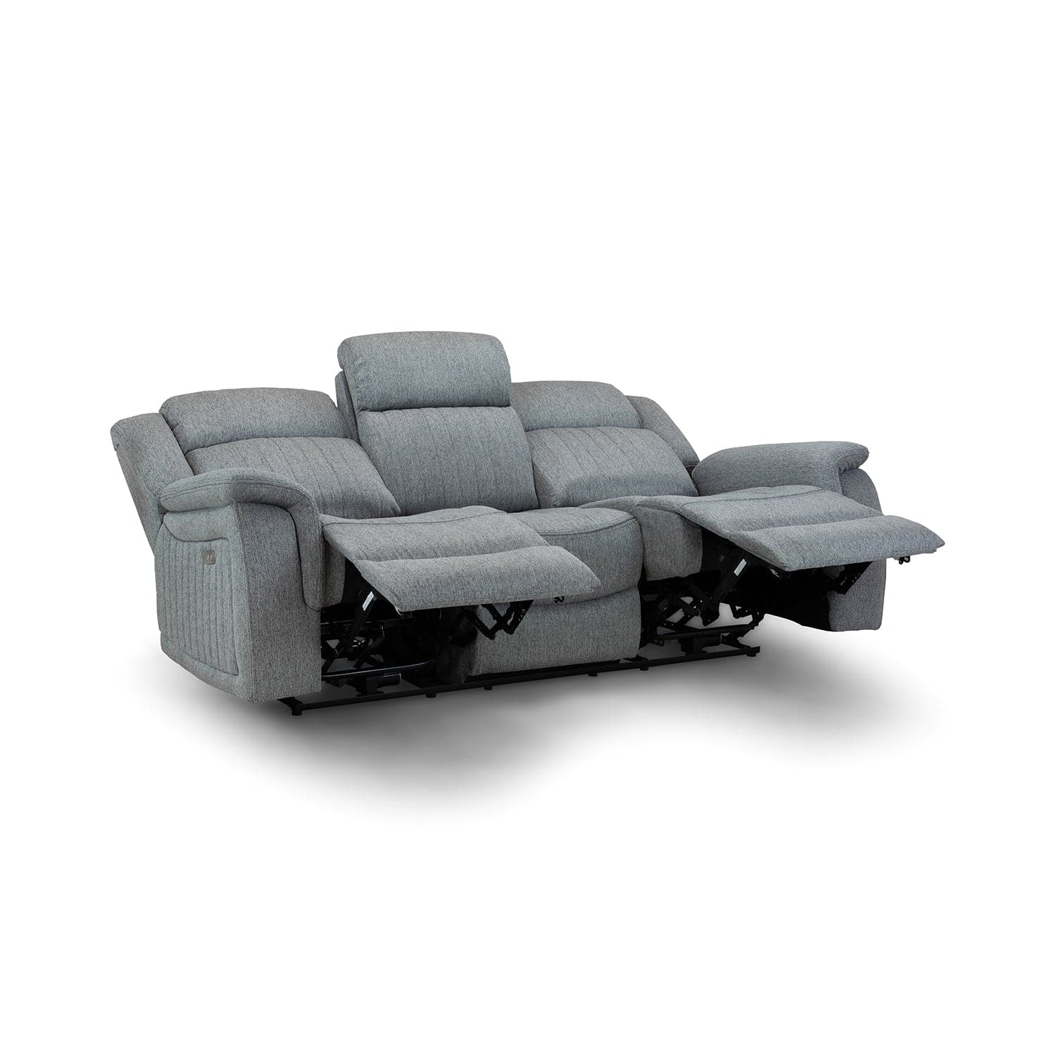 Hamlet 3 Seater Power Recliner Sofa in Grey - open recliner view (7023948660800)