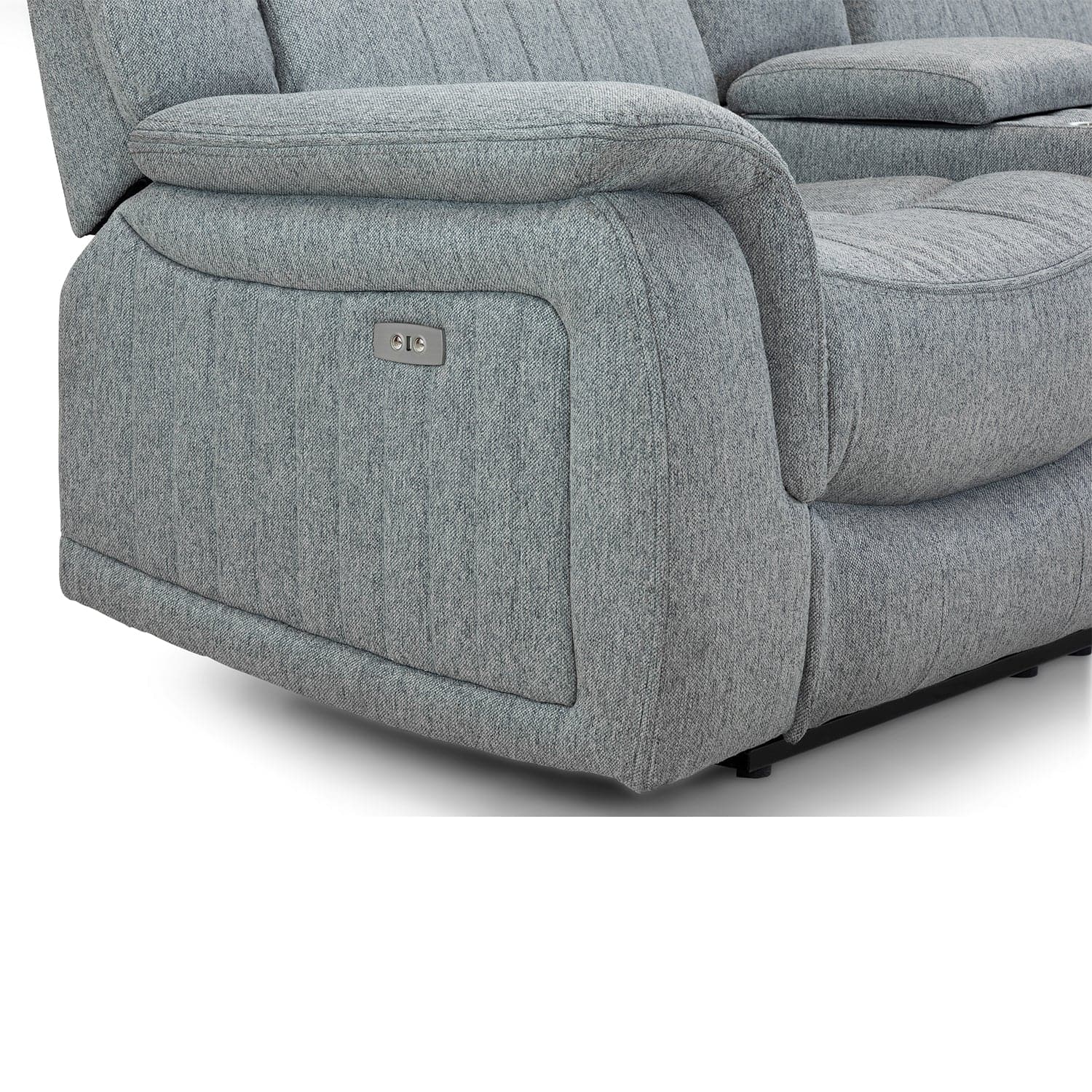 Hamlet 3 Seater Power Recliner Sofa in Grey - push button view
(7023948660800)