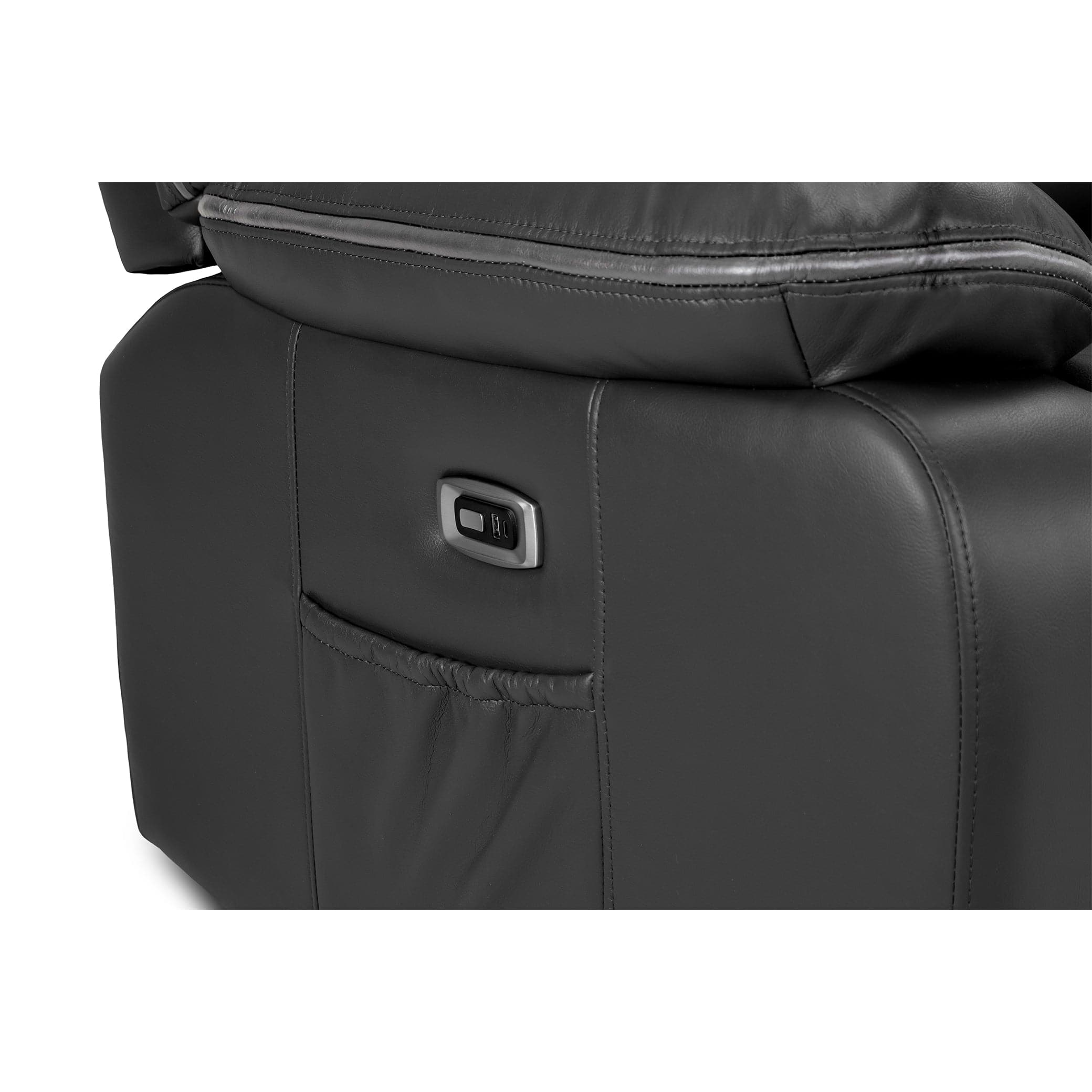 Harald Electric Recliner Sofa Black 3+2 Set (7023519924288)