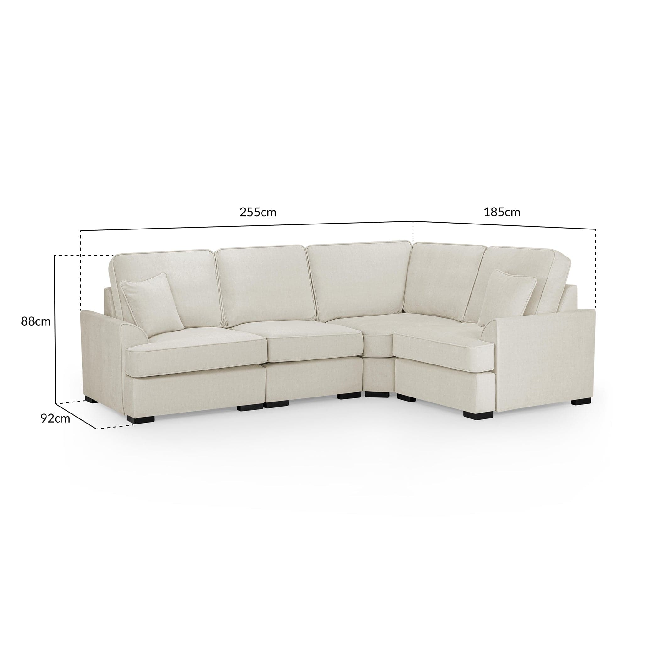 Harley Universal Corner Sofa in Beige - measurement view(7023518056512)