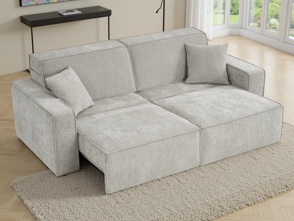 Louie Electric Sofabed Beige 3 Seater - AMC Furniture