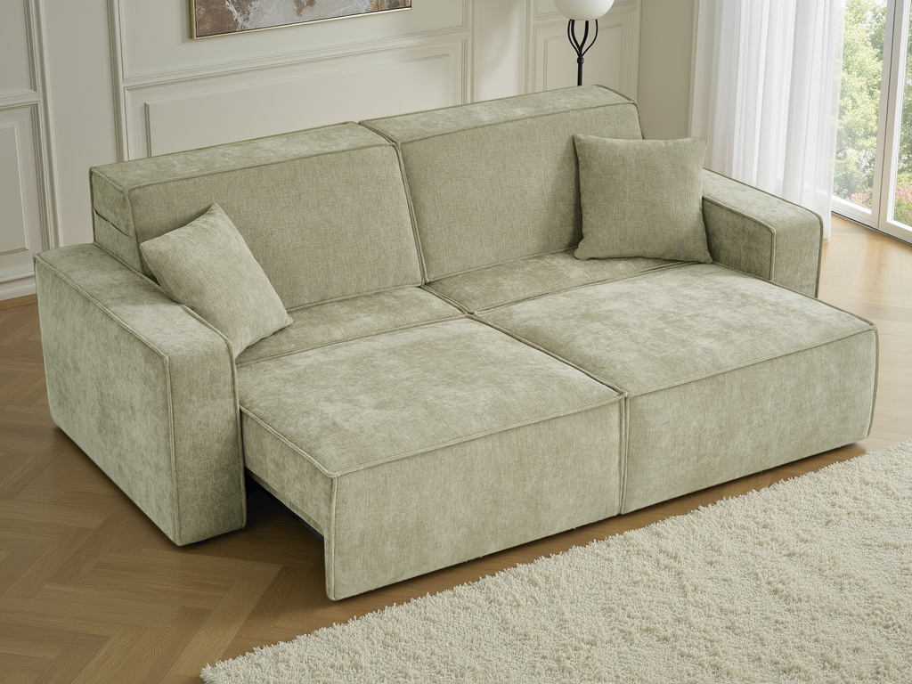 Louie Electric Sofabed Green 3 Seater - AMC Furniture