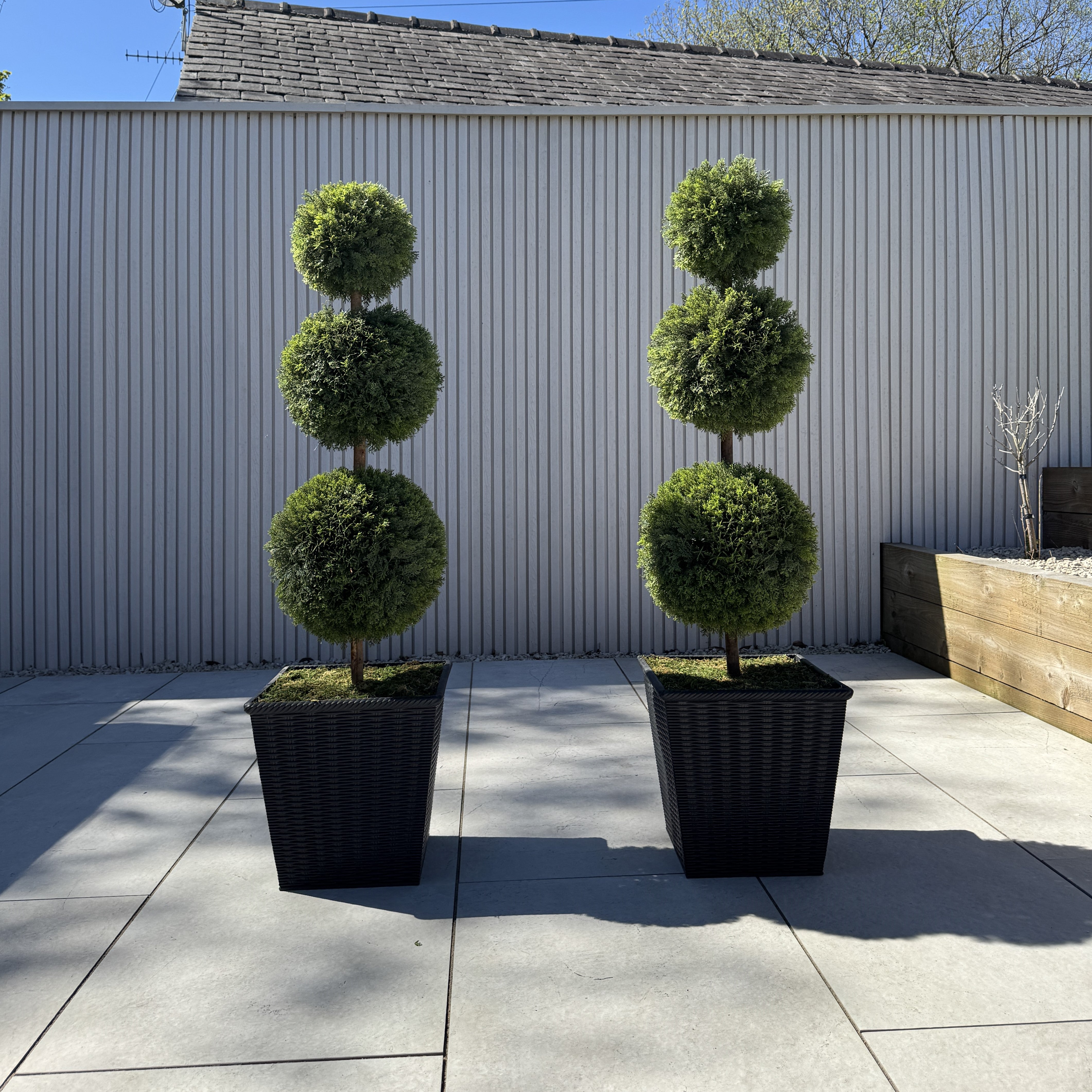 Pair of Artificial Topiary Ball Trees – UV Resistant & Maintenance-Free