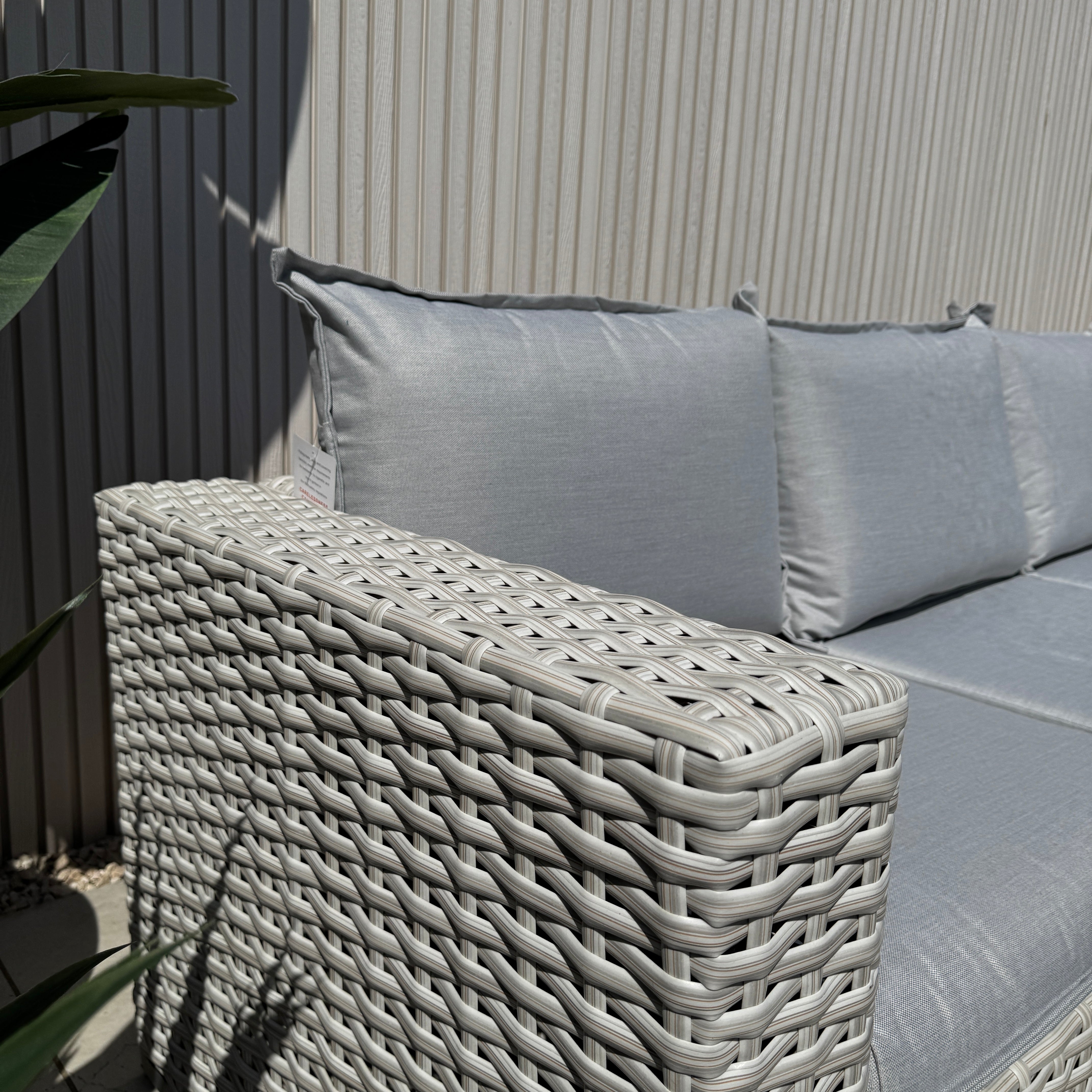 Chakra Rattan Corner Dining Set with Fire Pit – Grey/Beige (14930024857978)