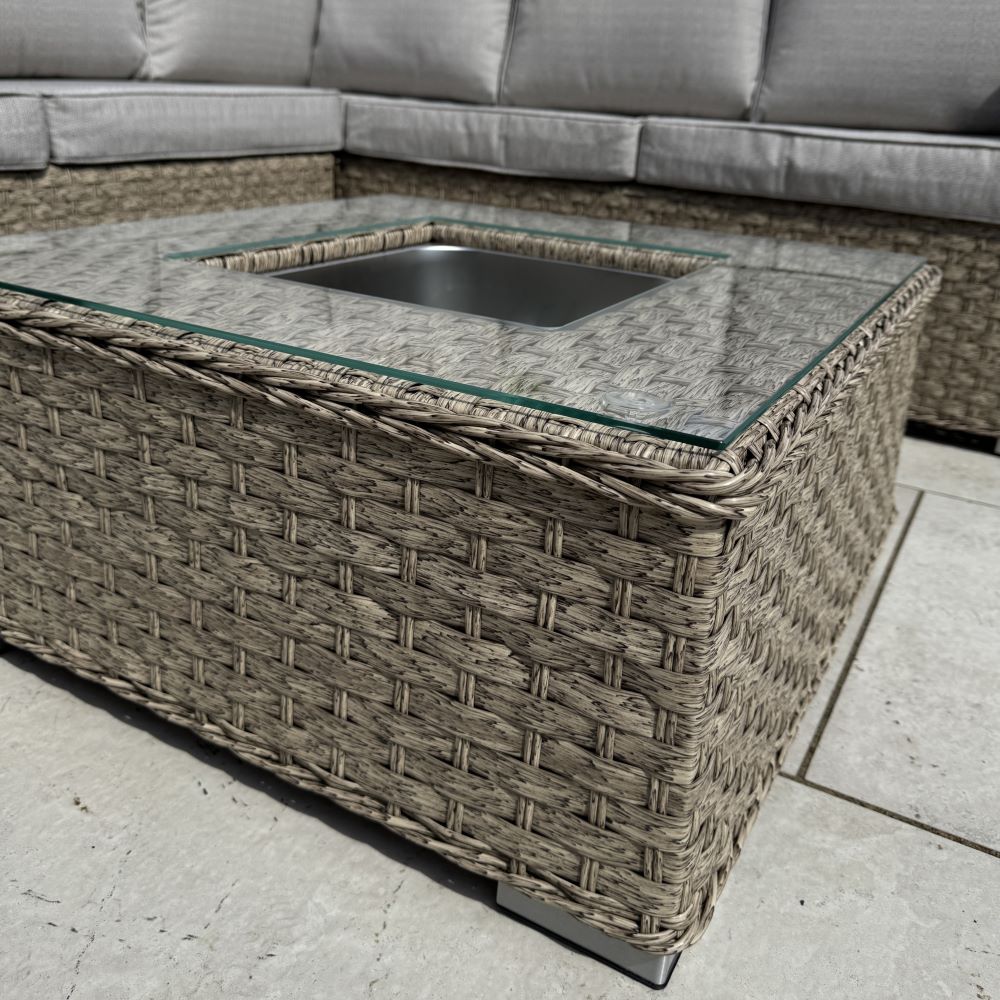 Nova Rattan Corner Sofa Set with Ice Bucket Beige (15032246698362)