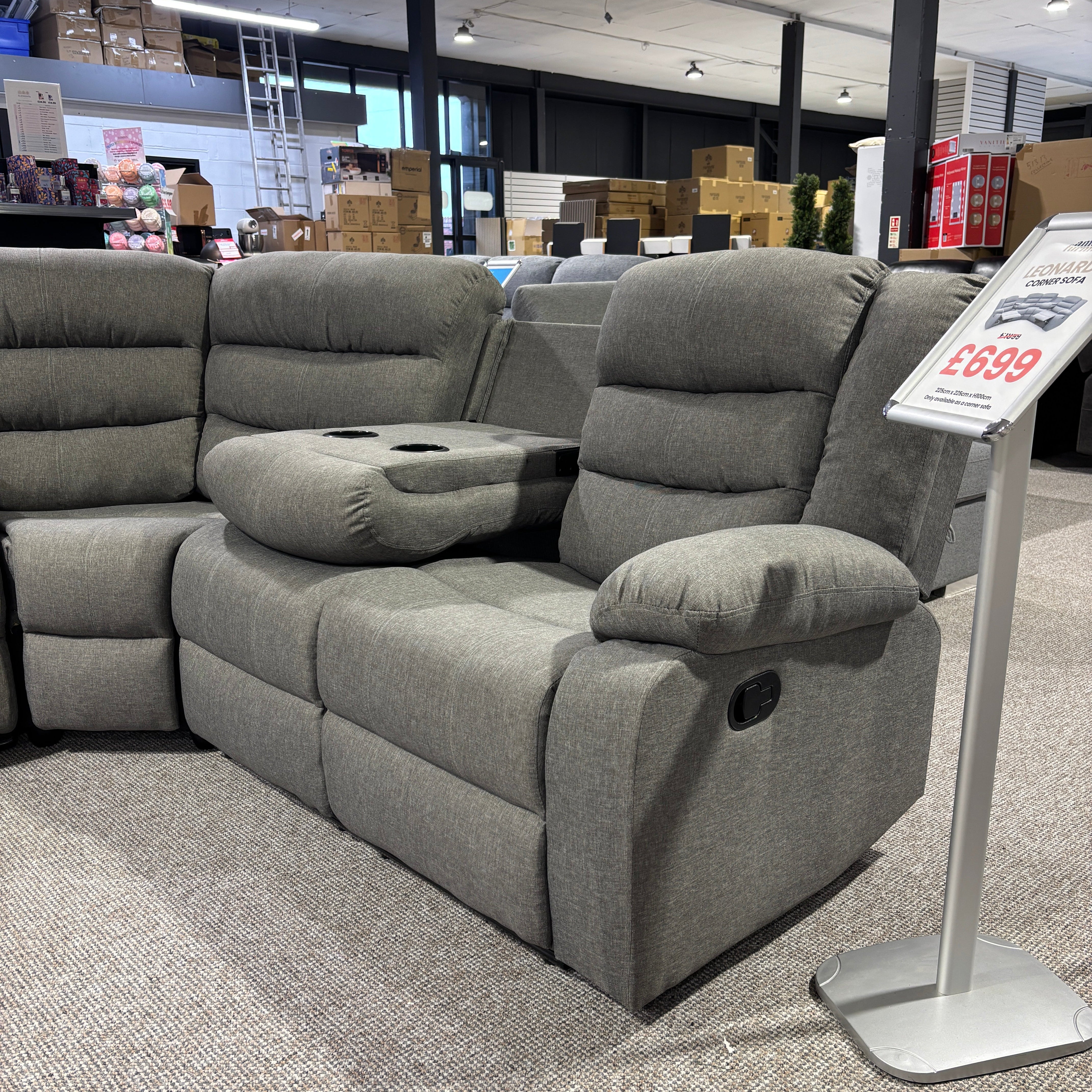 Leonardo Manual Reclining Corner Sofa (Ex Display)