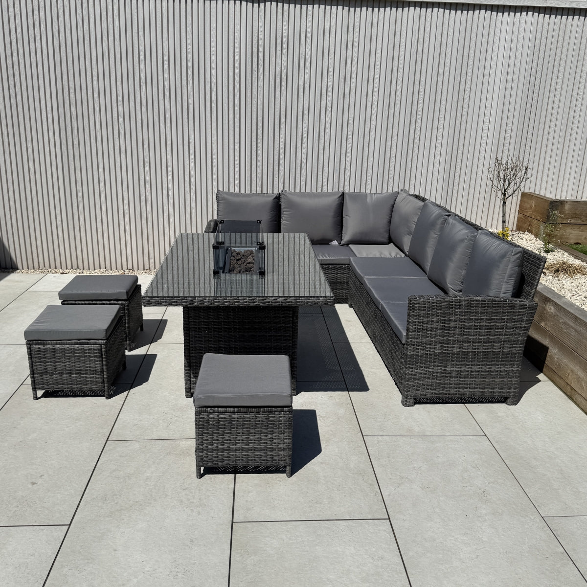 Poppy Corner Firepit Dining Set (14930022433146)