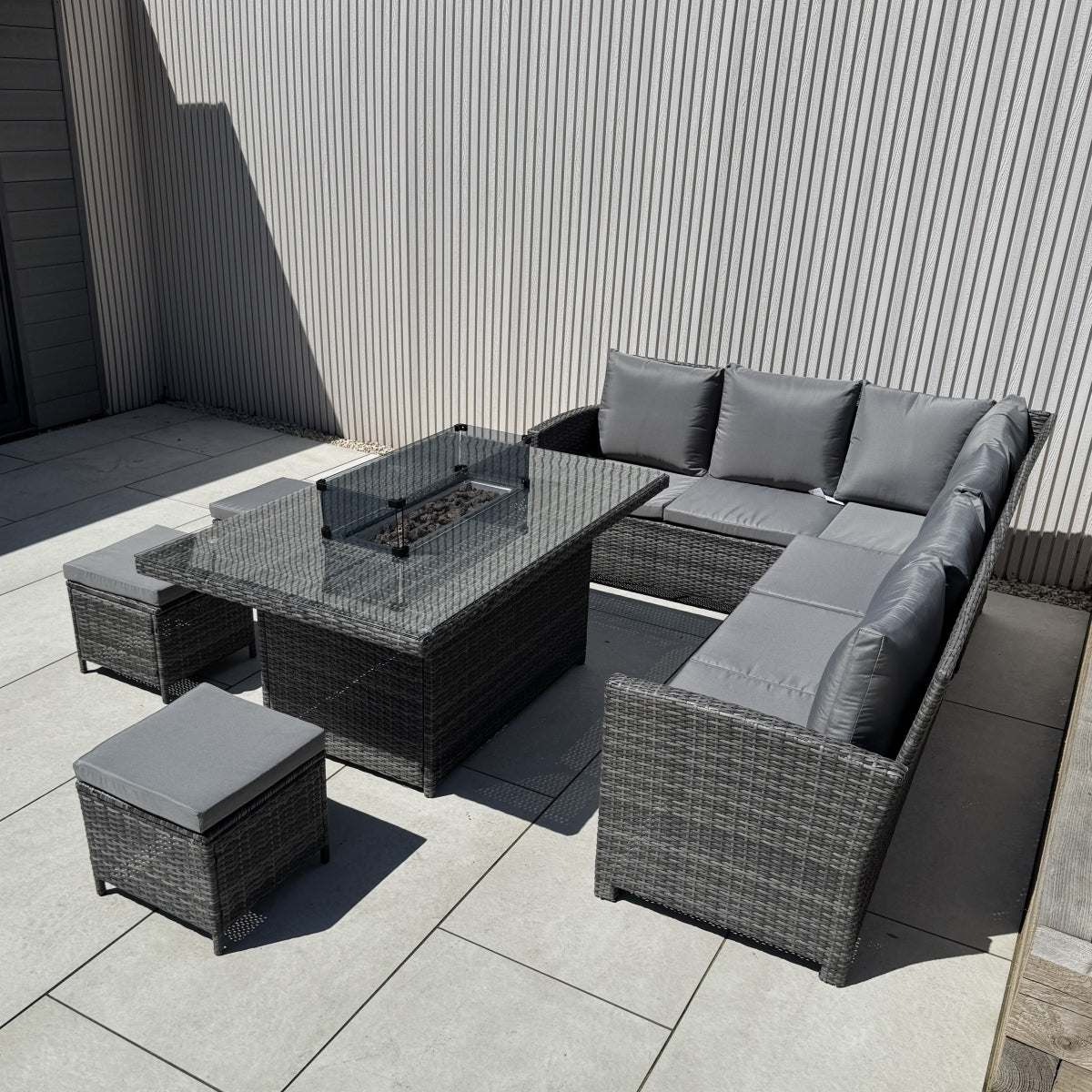 Poppy Corner Firepit Dining Set (14930022433146)