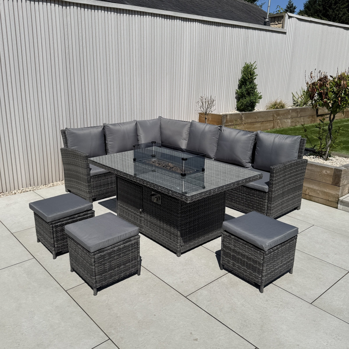 Poppy Corner Firepit Dining Set (14930022433146)