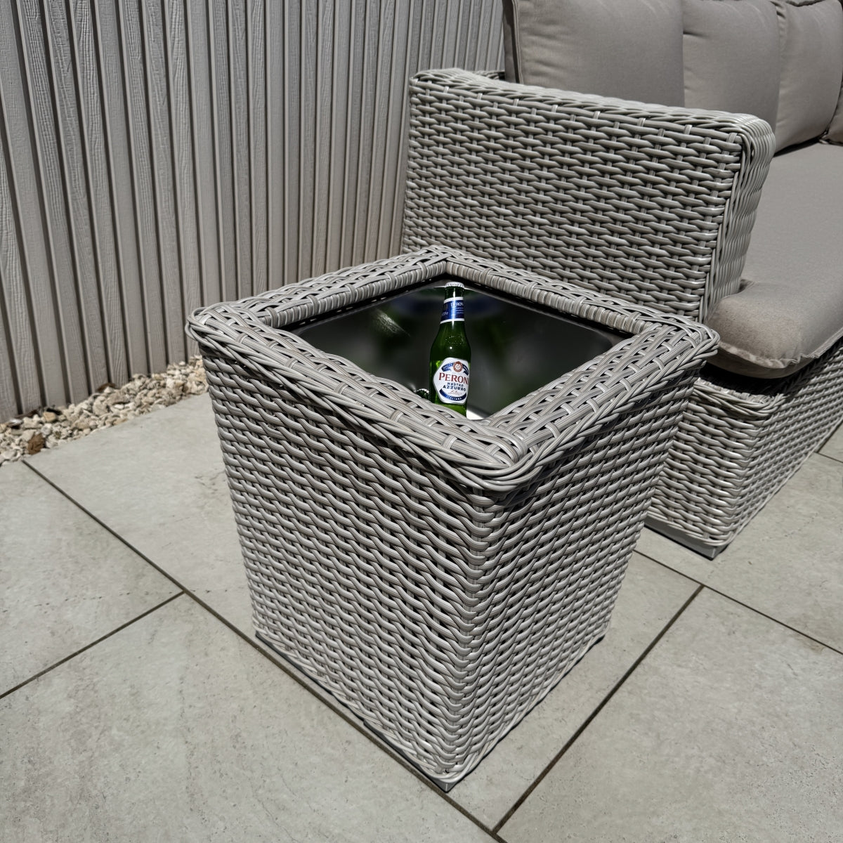 Asha Corner Rising Fire Pit Dining Set - Grey/Beige (14929989009786)